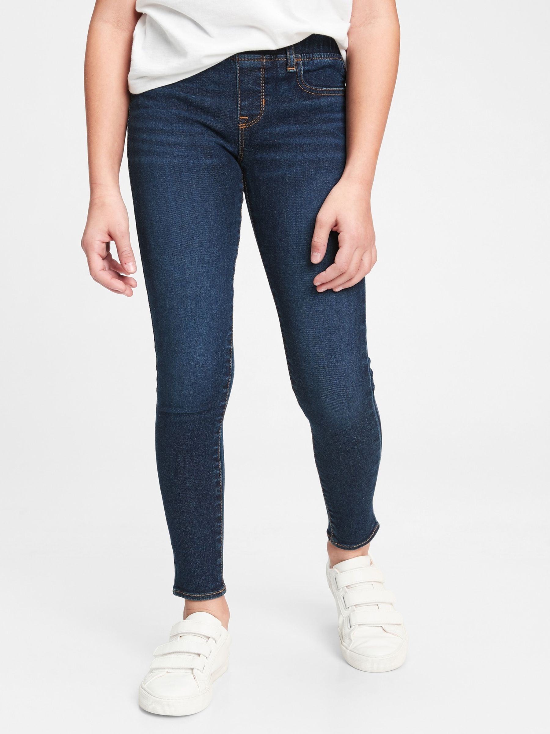 Dark Wash Blue Pull On Jeggings with Max Stretch