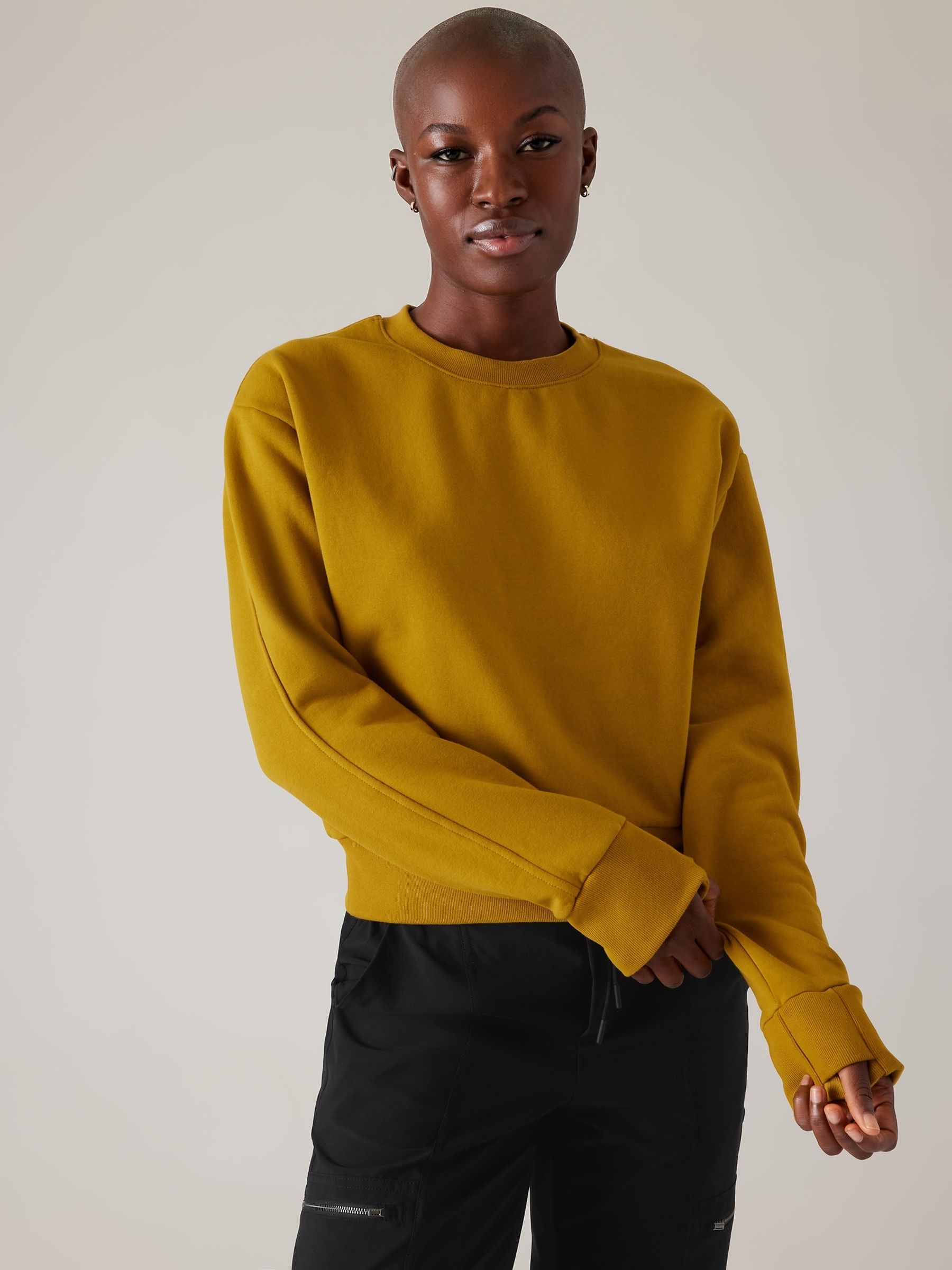 Athleta crew neck sweatshirt clearance