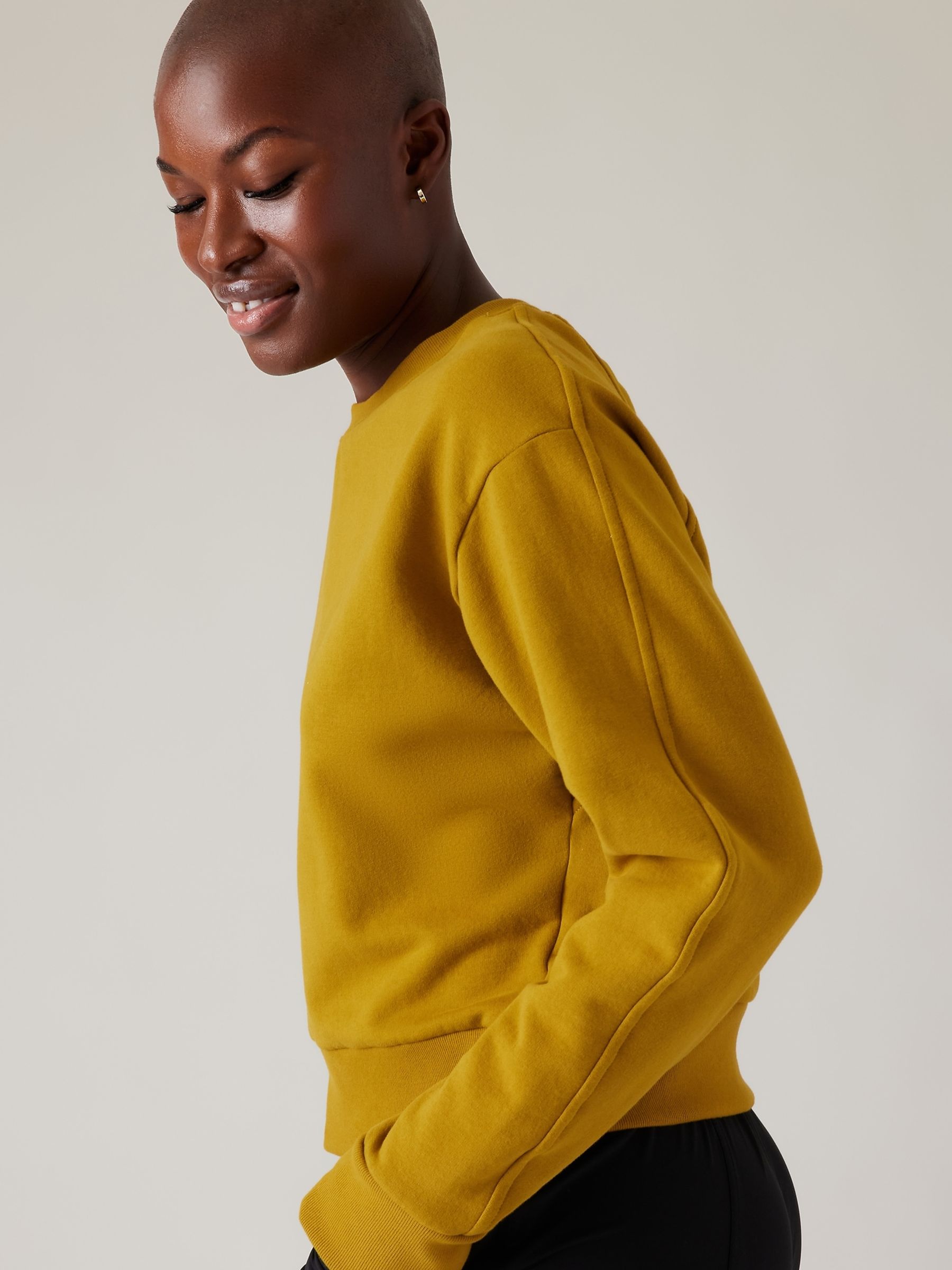 Athleta Green Retroplush Revive Crewneck Sweatshirt