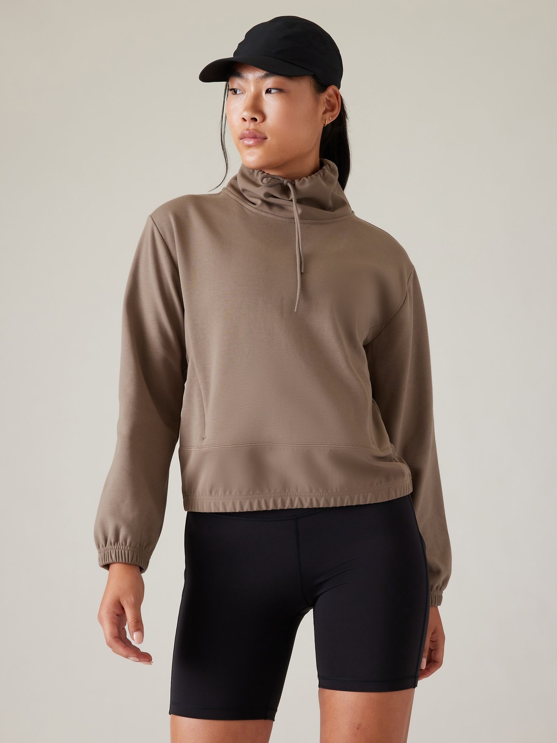 Buy Athleta Brown Triumph Hybrid Funnel Neck Sweatshirt from the Gap online shop