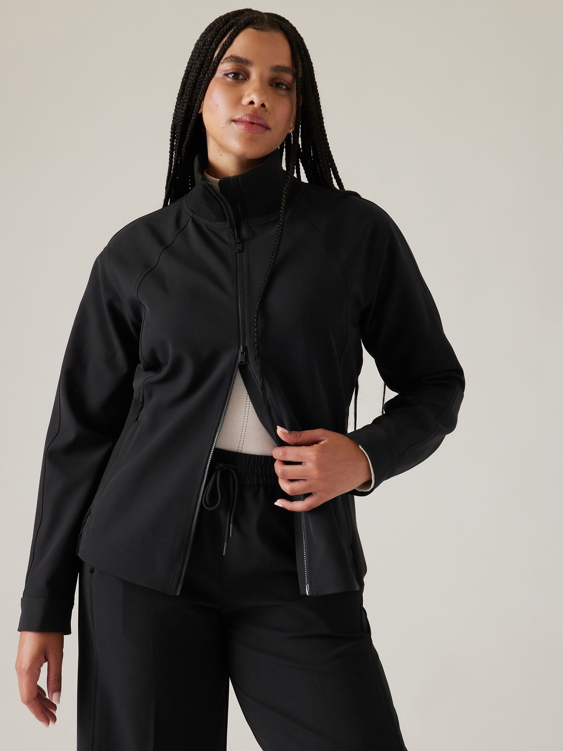Black zip through jacket outlet