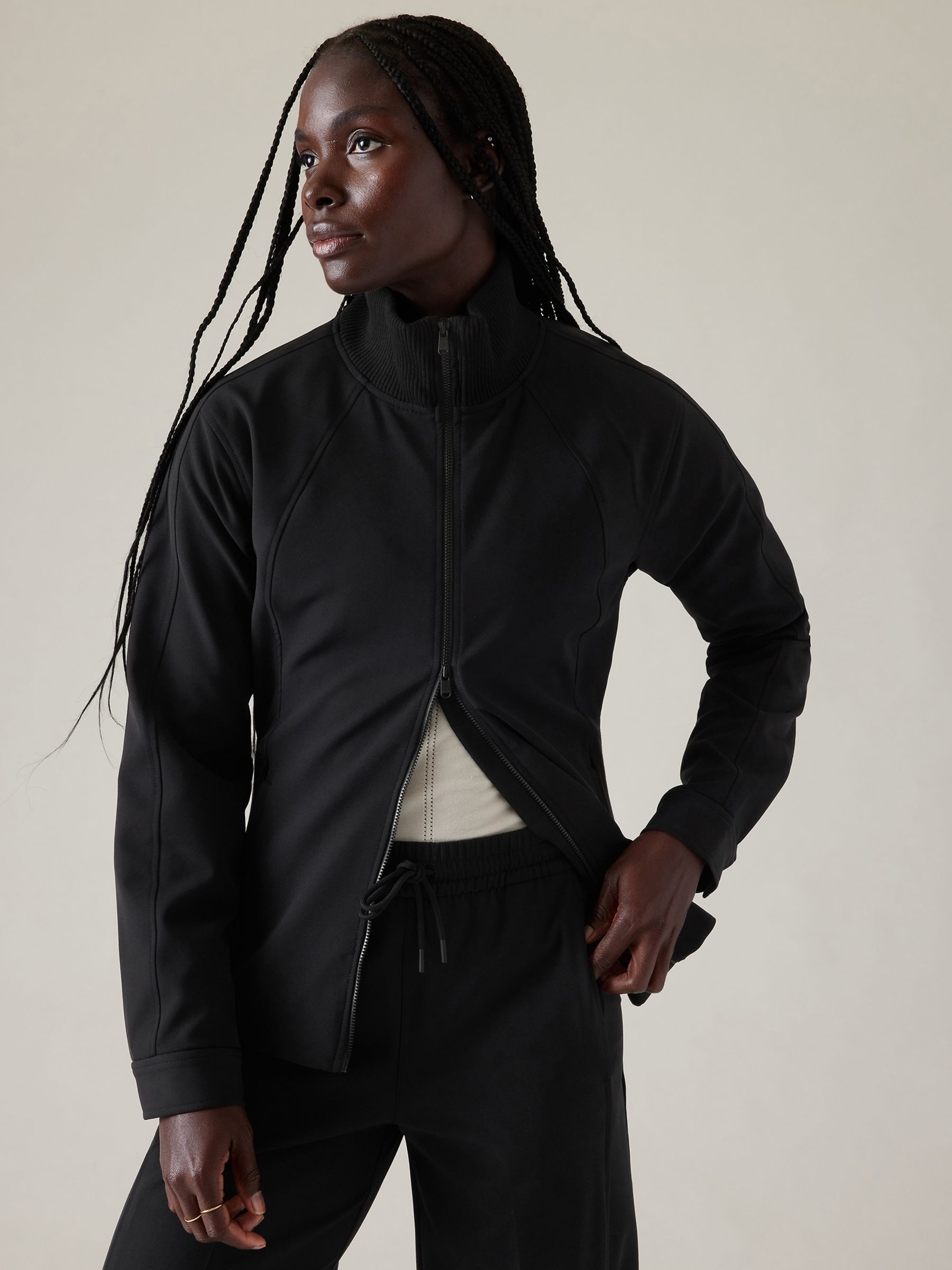 Jacket with two way zipper top