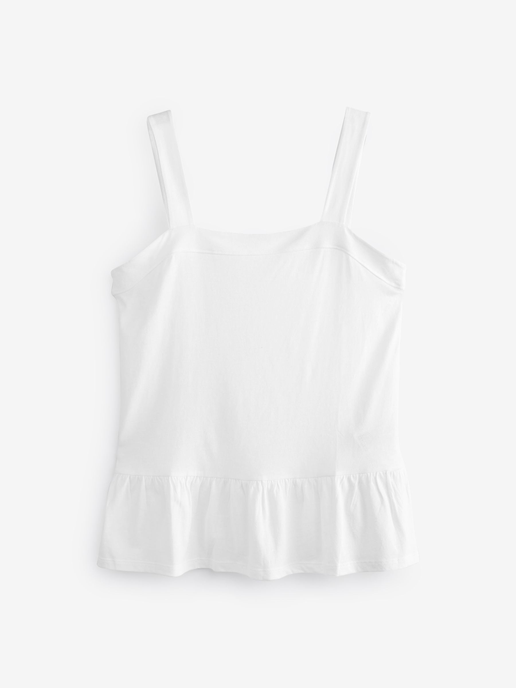 White sleeveless peplum top cheap