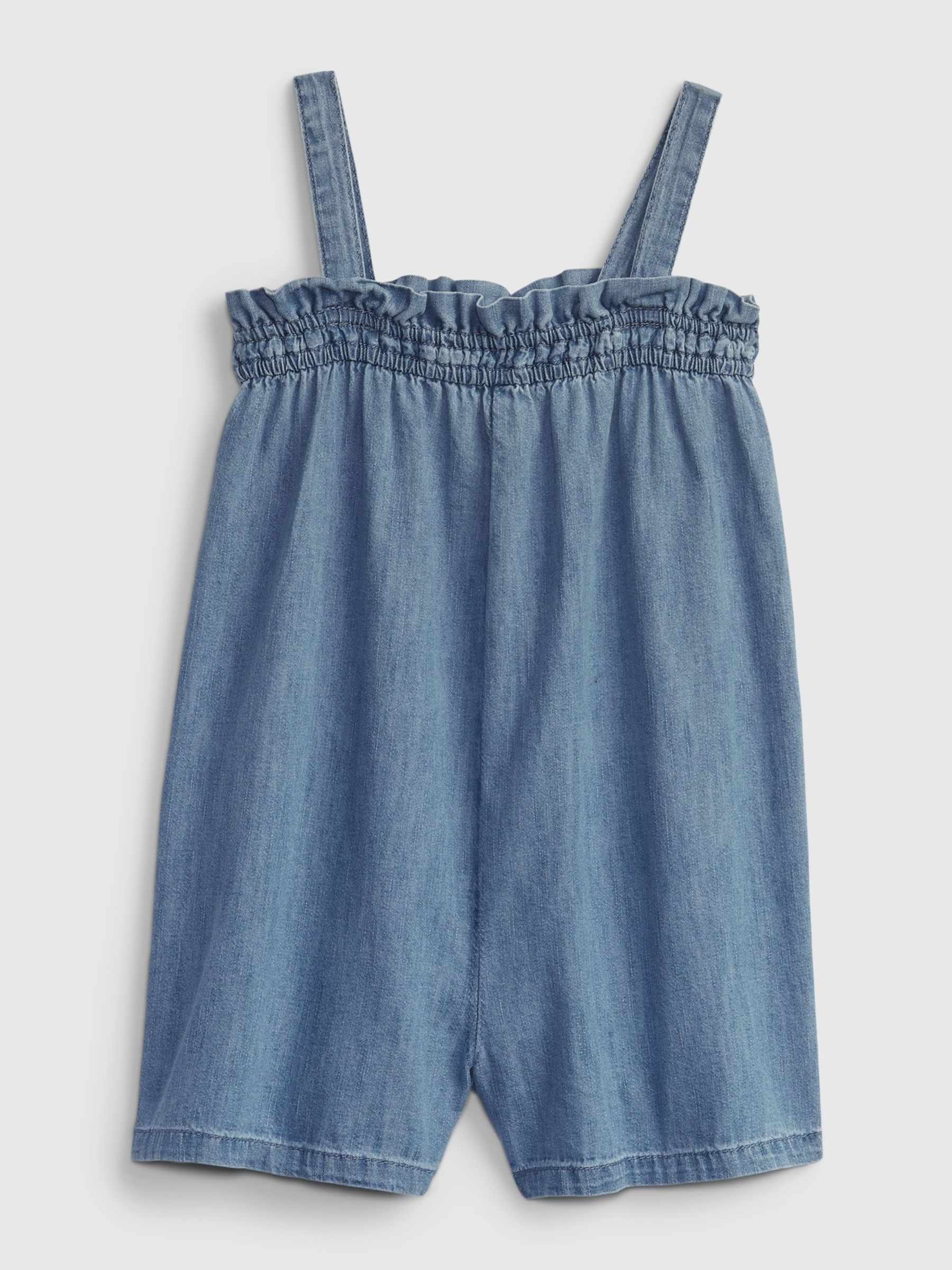 Stretch denim romper deals