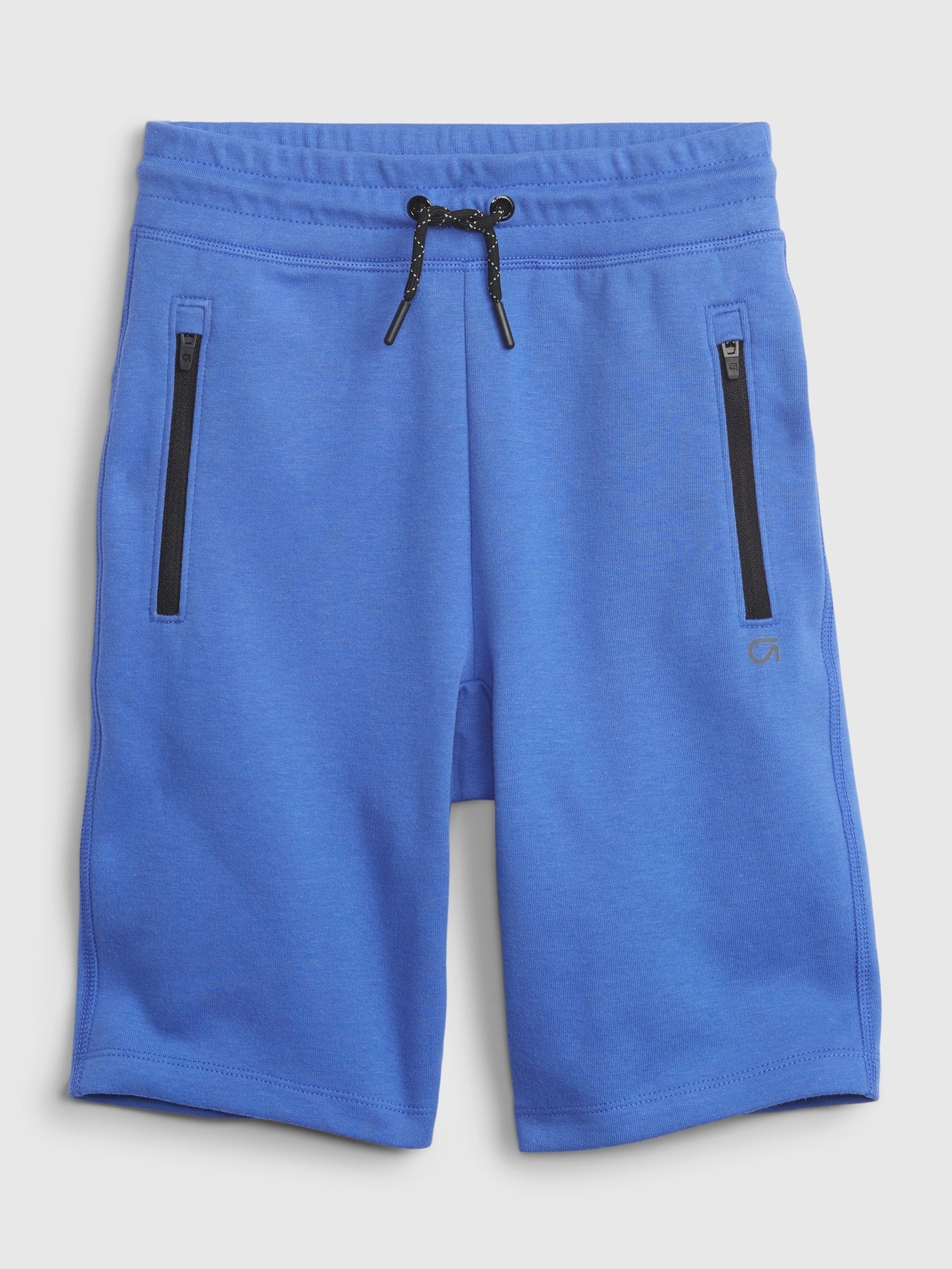 Blue Pull On Zip Pocket Jogger Shorts