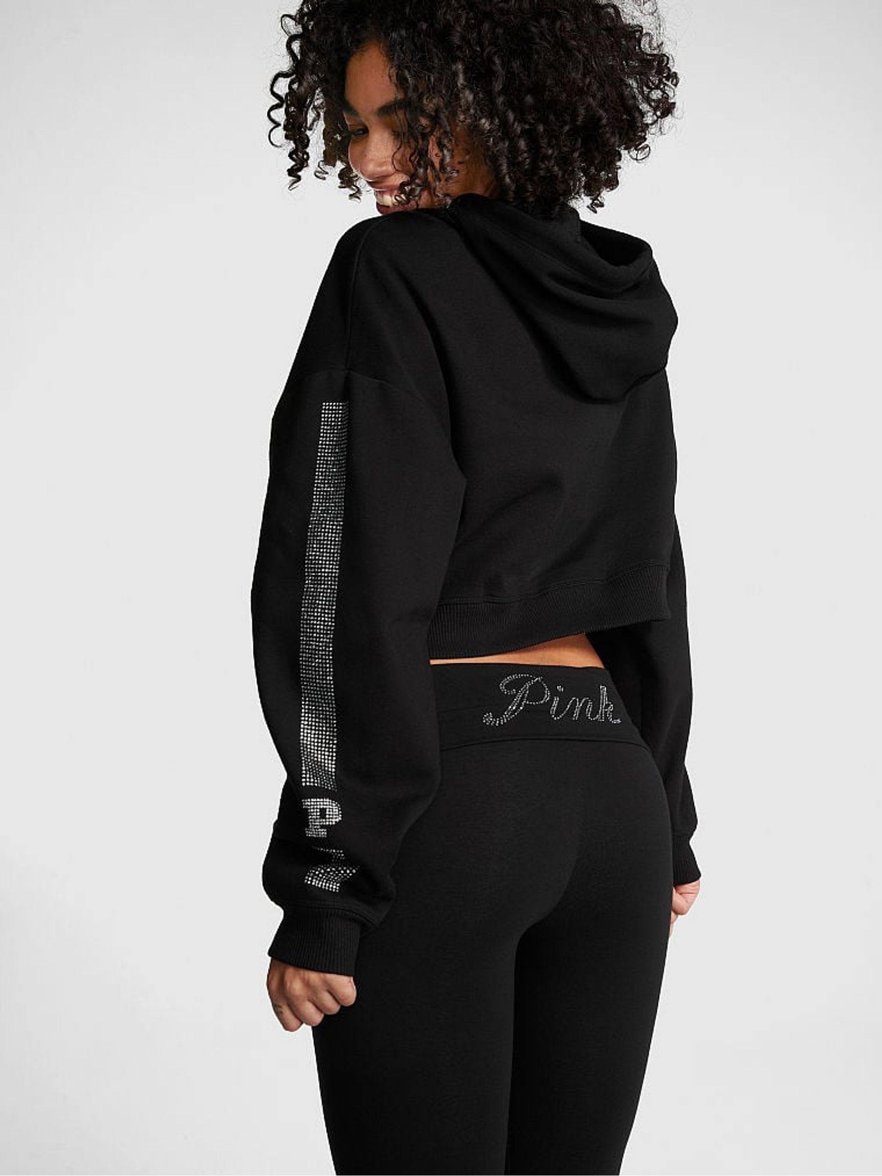 Buy Victoria s Secret Pure Black Shine Cotton Foldover Flare Legging from the Victoria s Secret UK online shop