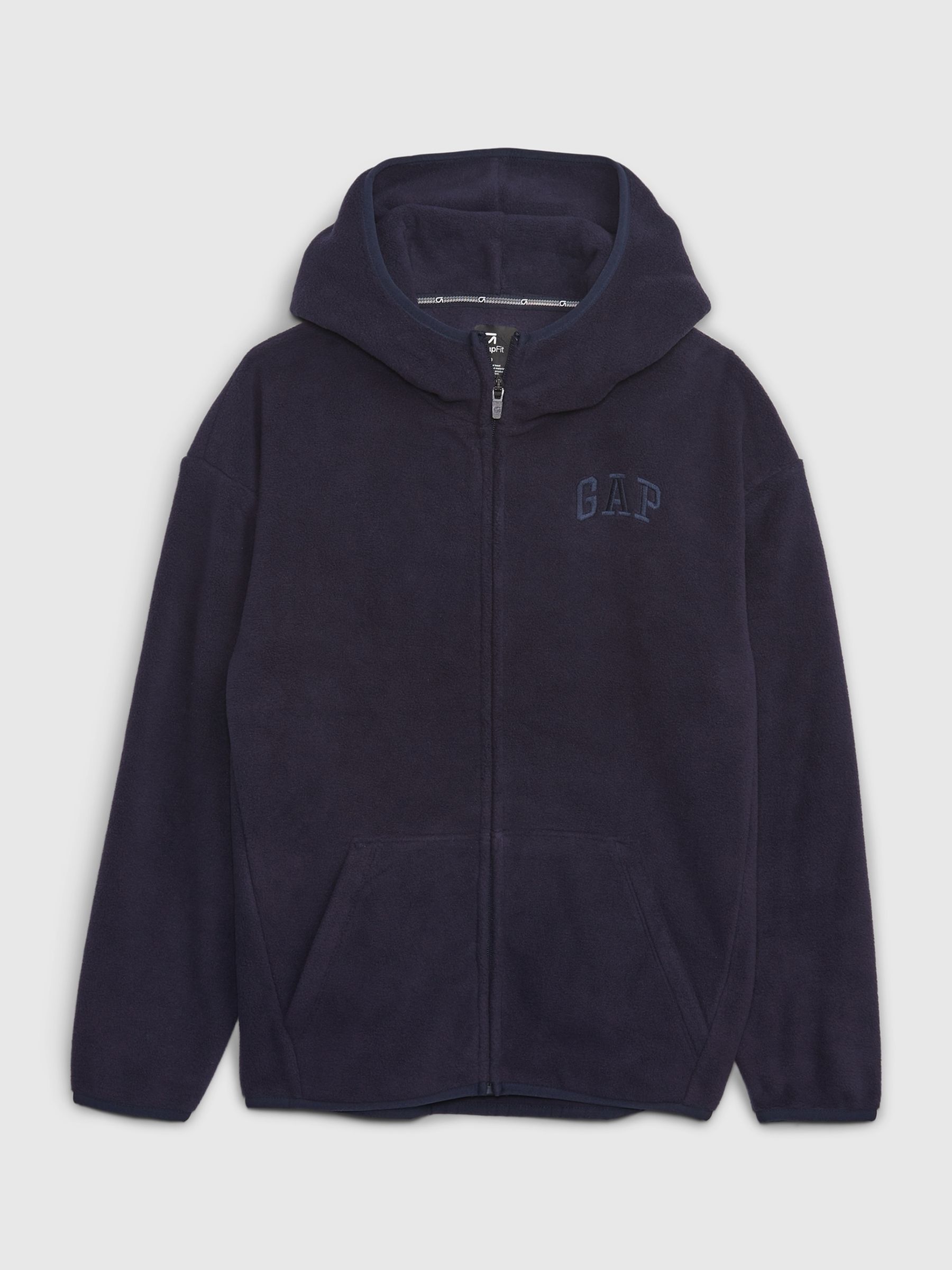 Navy Blue Arch Logo Zip Hoodie