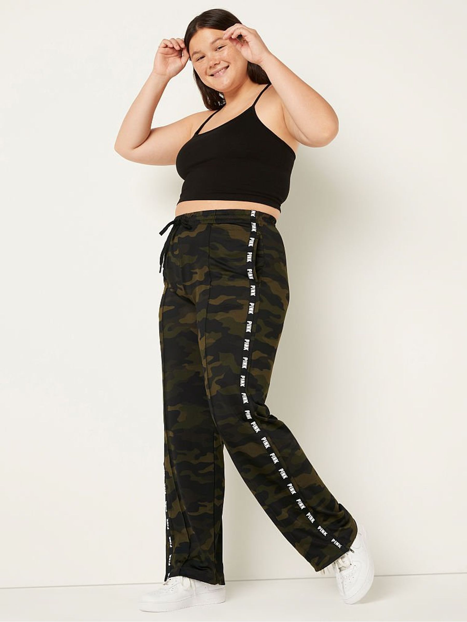 Buy Victoria s Secret Garden Moss Camo Wide Leg Full Length Jogger from the Victoria s Secret UK online shop