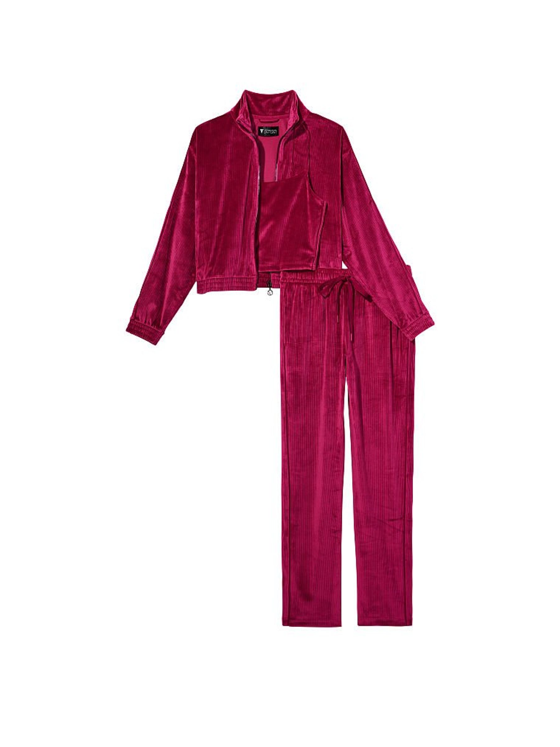 Red velour loungewear shop
