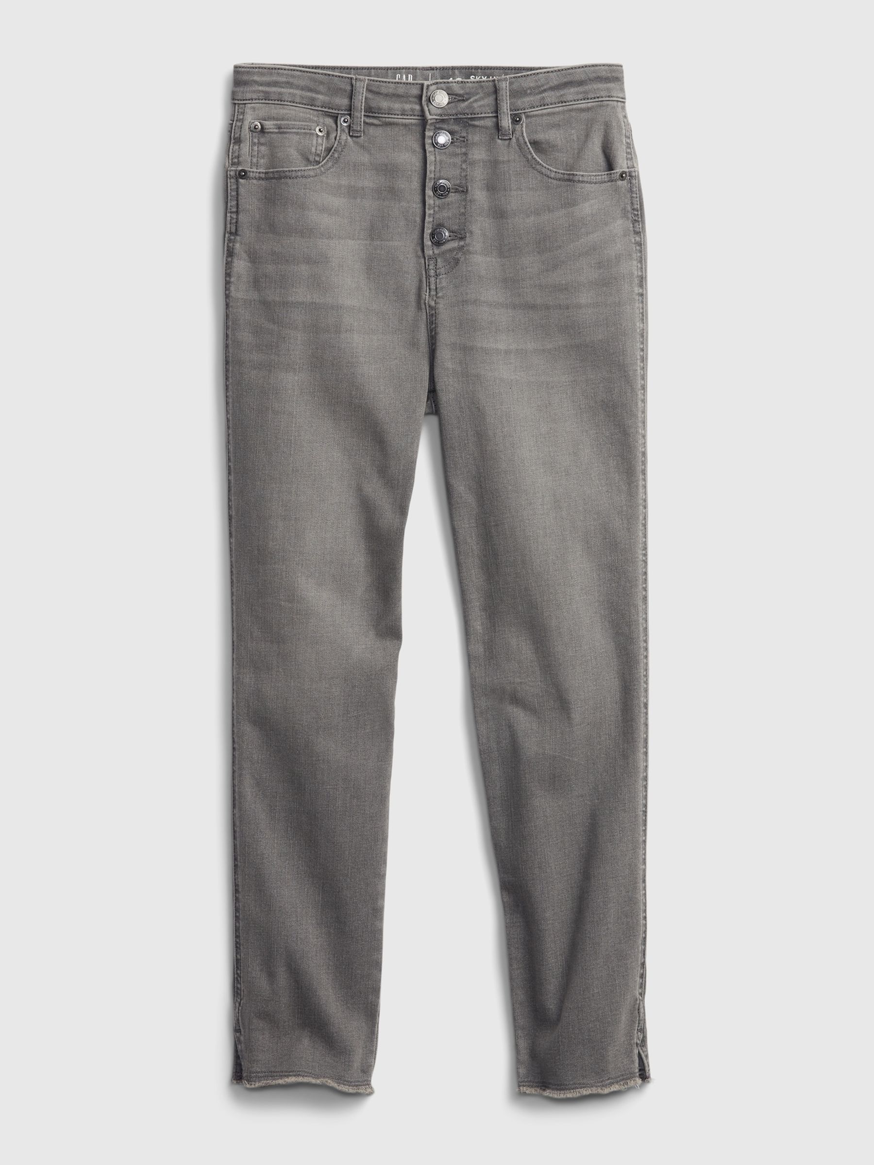 Grey Teen Sky High Rise Skinny Ankle Jeans