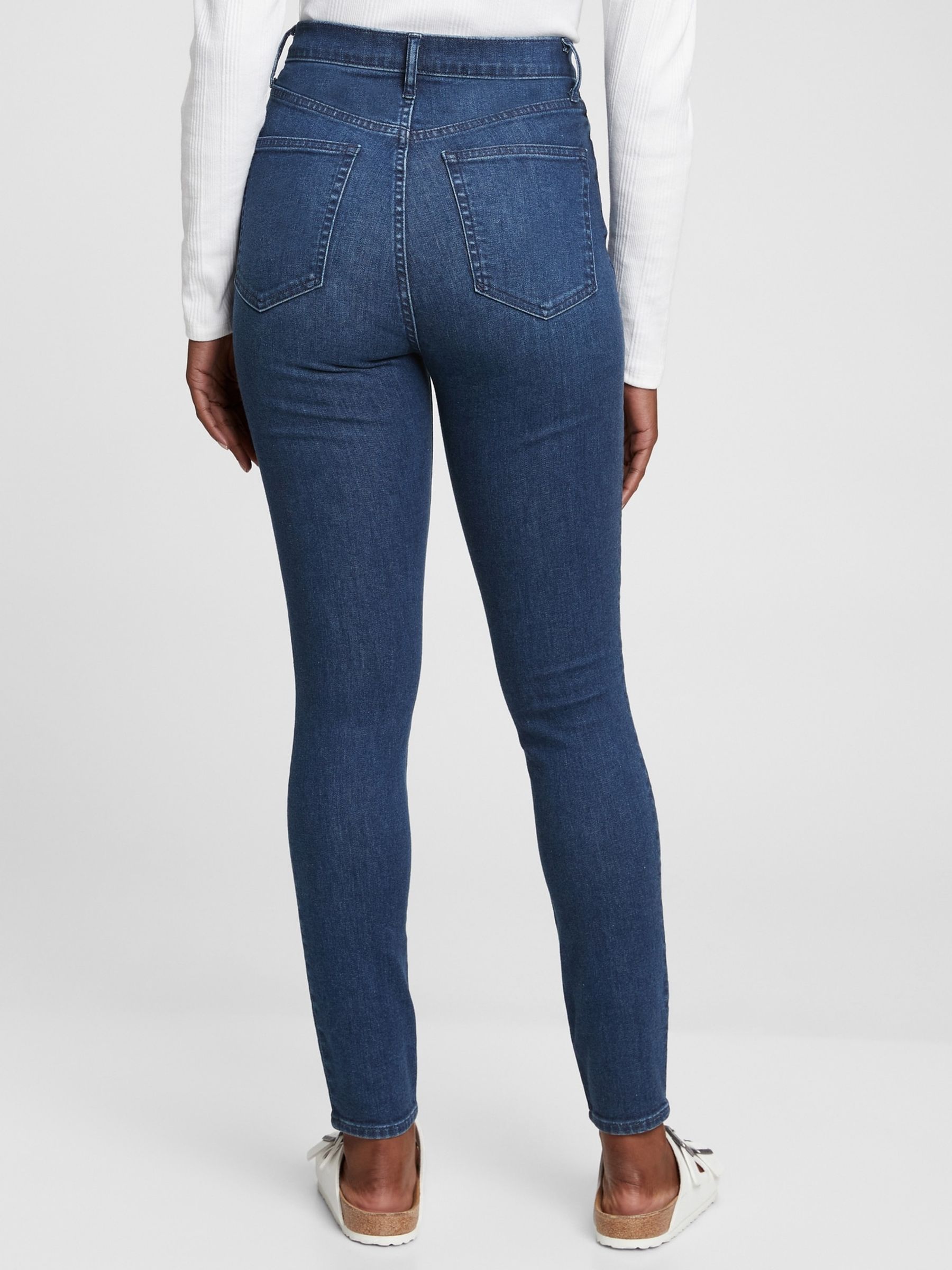Dark Wash Blue High Waisted True Skinny Jeans