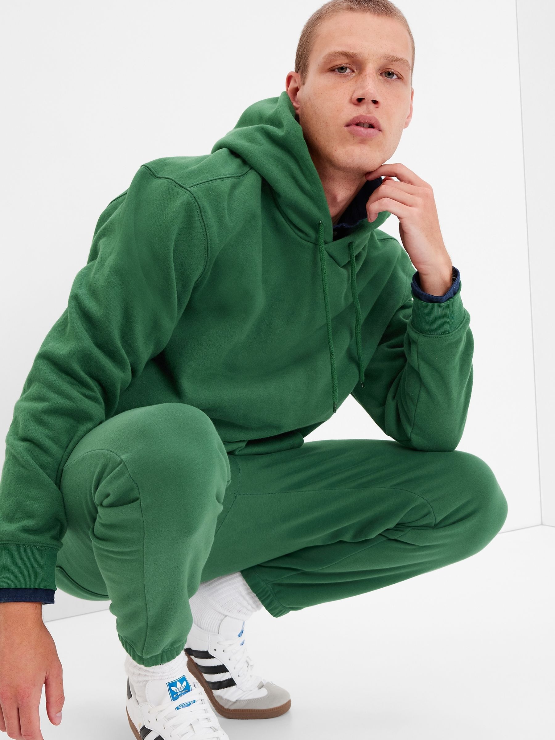 Dark Green Drawstring Hoodie