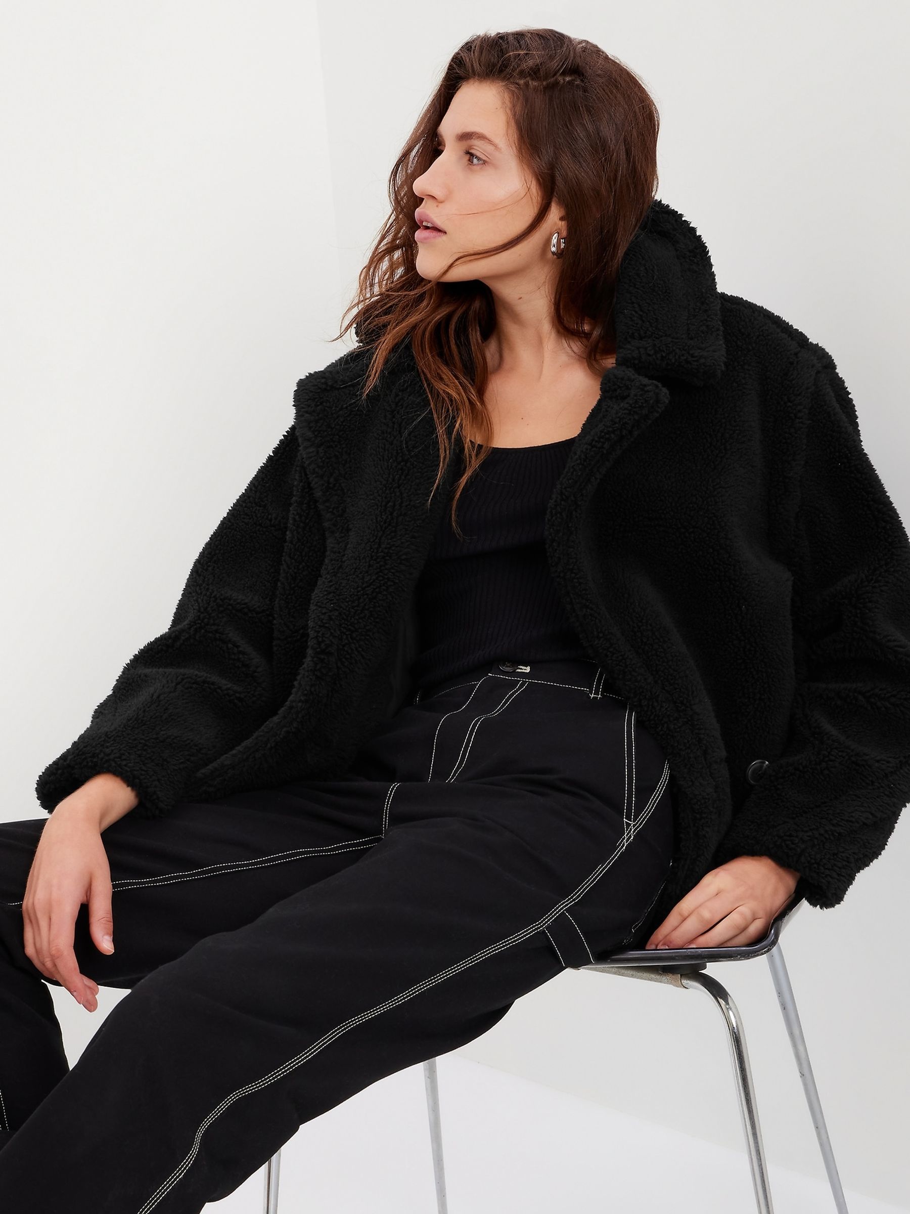 Women's sherpa moto jacket hot sale