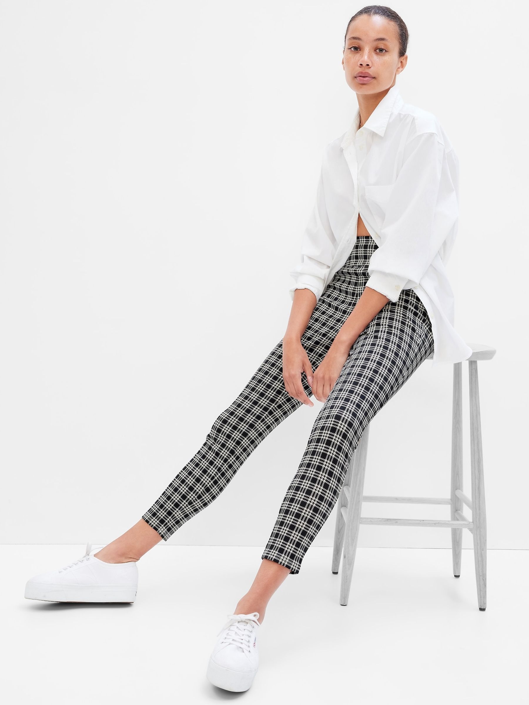 Plaid leggings shop