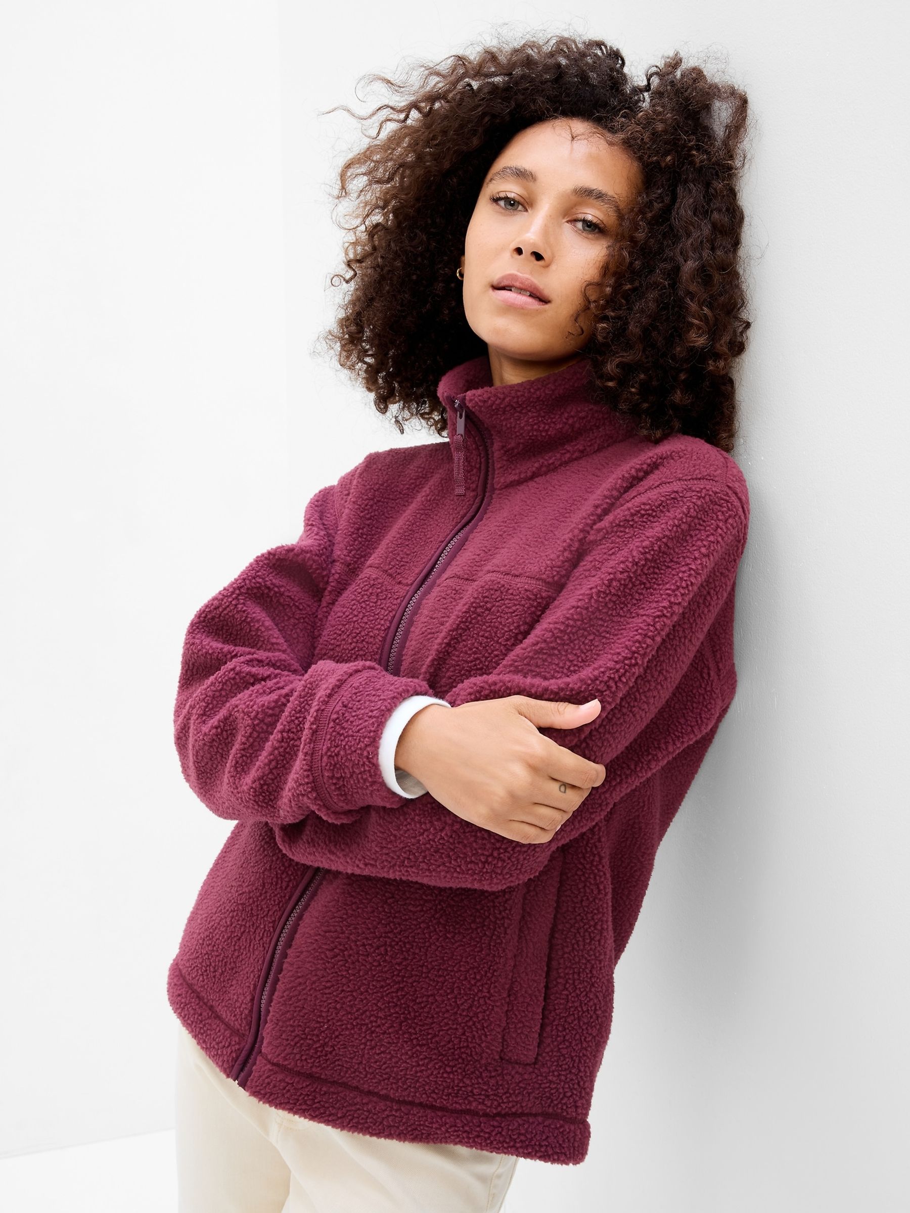 Buy Purple Sherpa Jacket from the Gap online shop