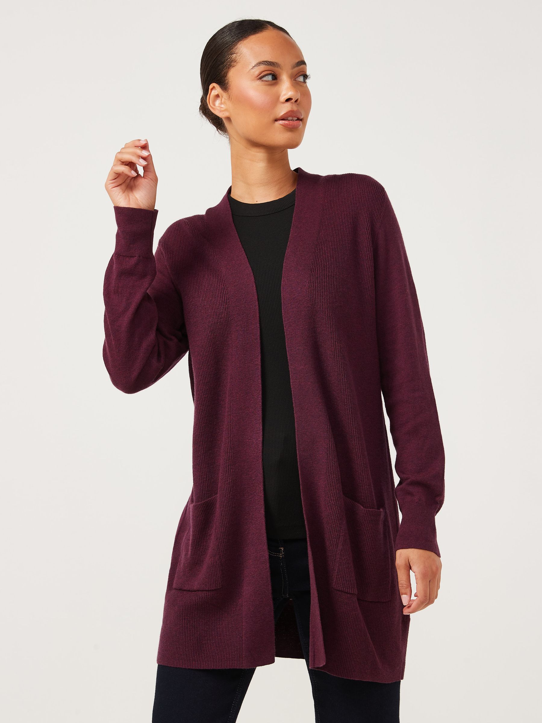 Cotton open front cardigan top