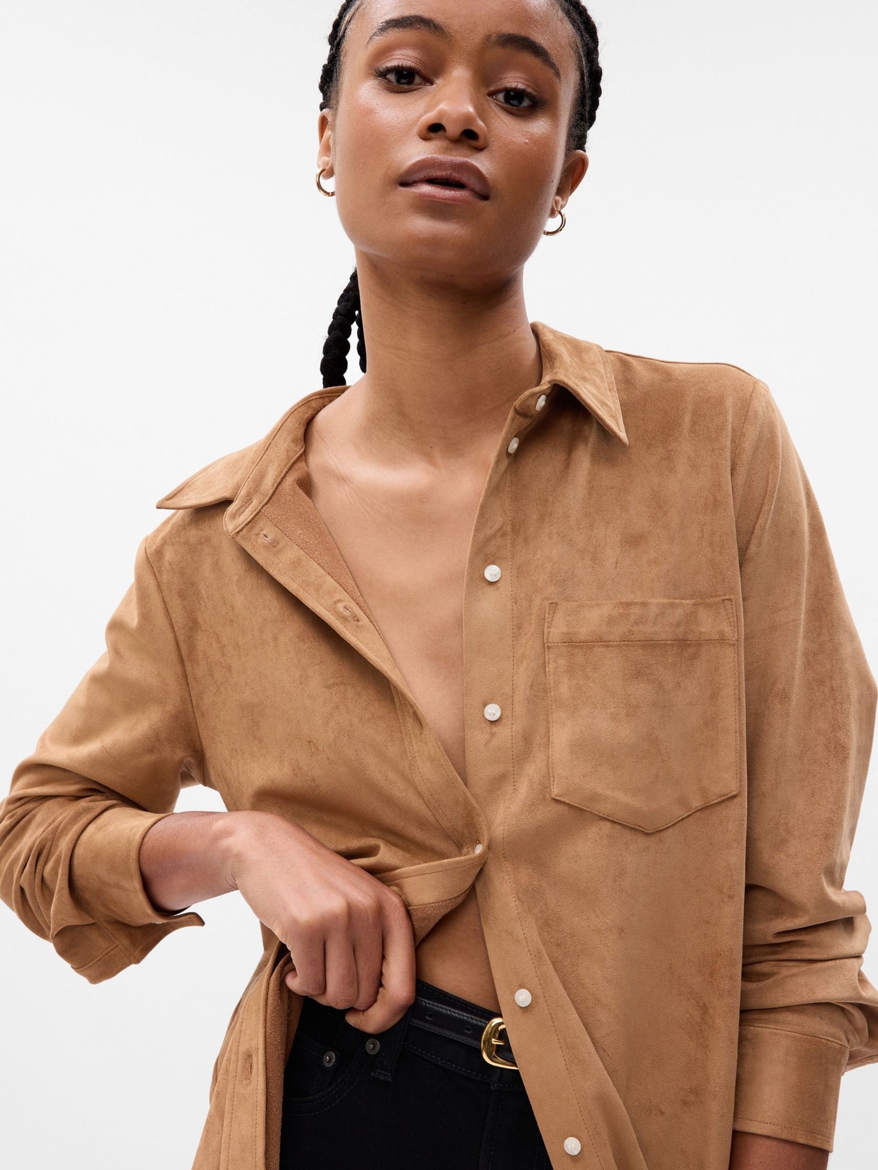 Suede dress shirt best sale