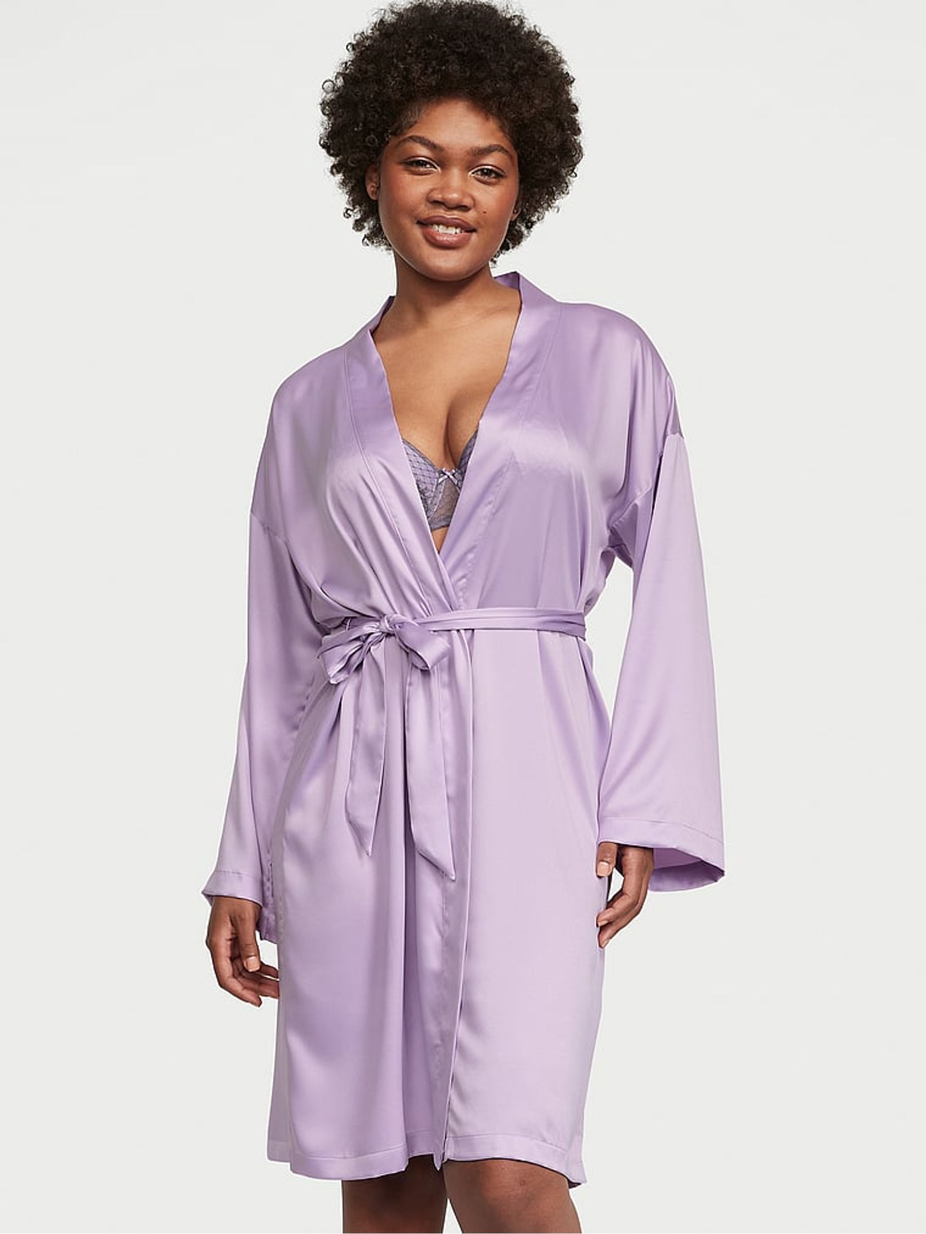 Buy Victoria s Secret Unicorn Purple Satin Midi Robe from the Victoria s Secret UK online shop