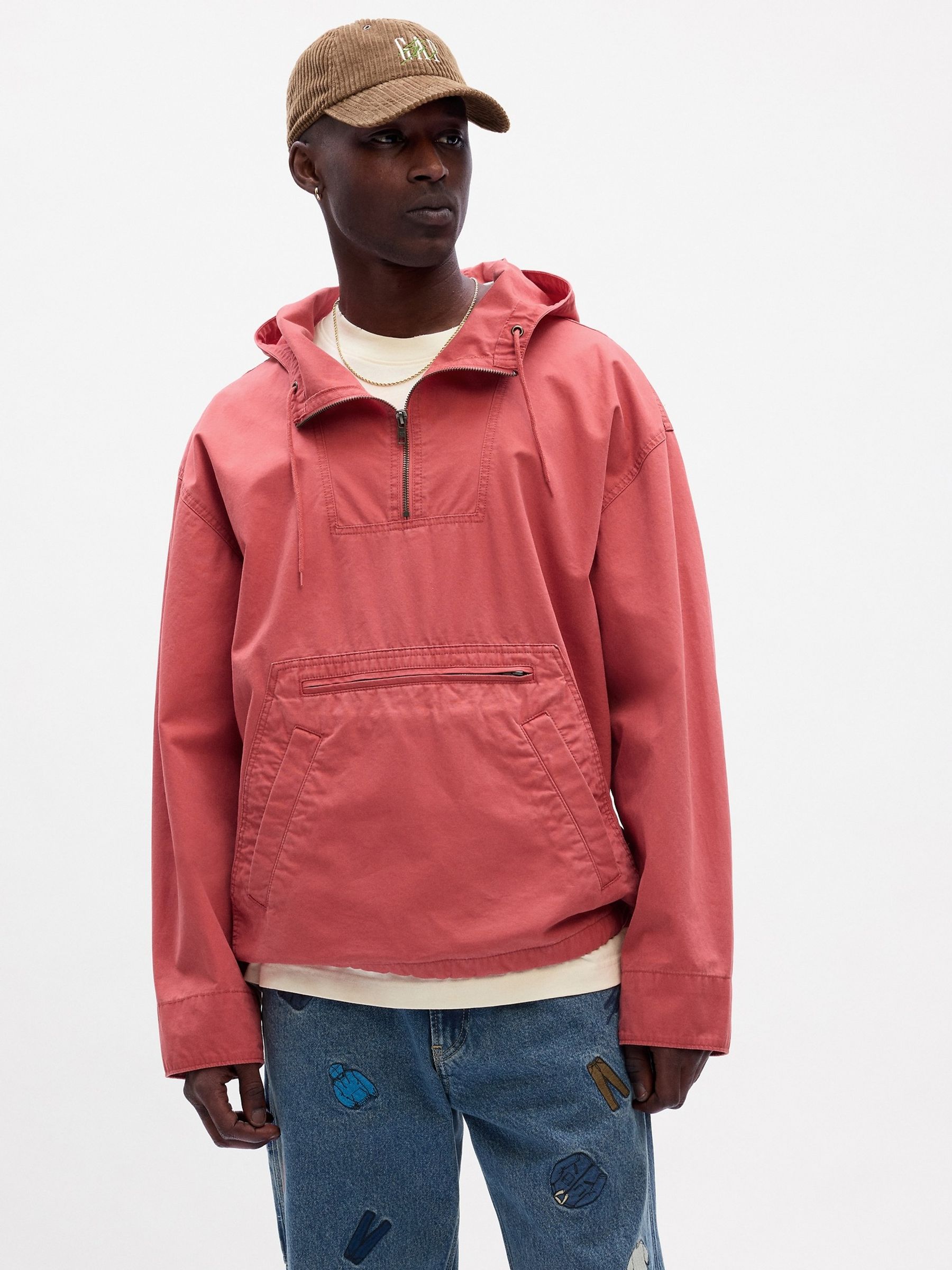 Red anorak jacket deals