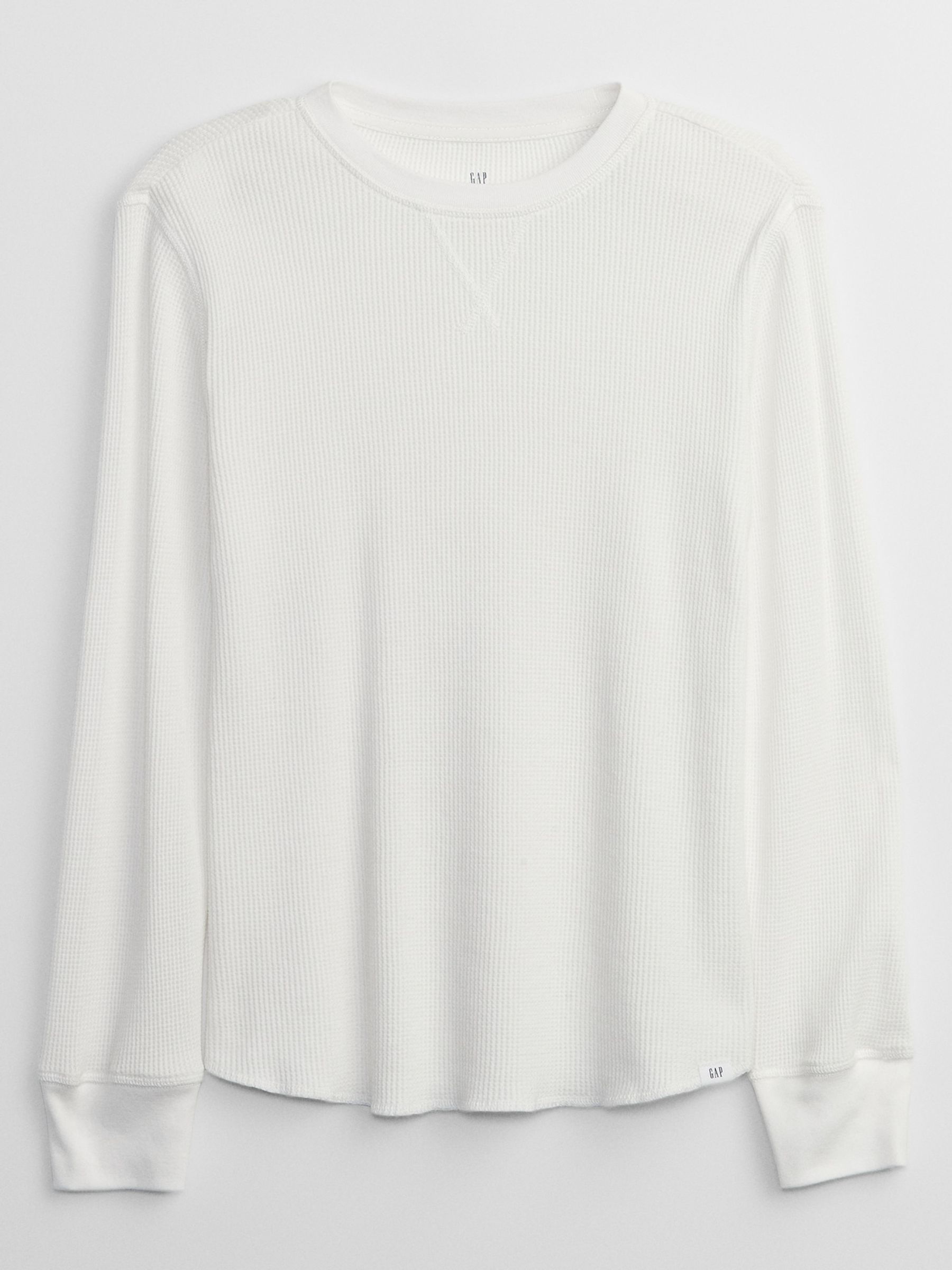 White Thermal Long Sleeve T Shirt