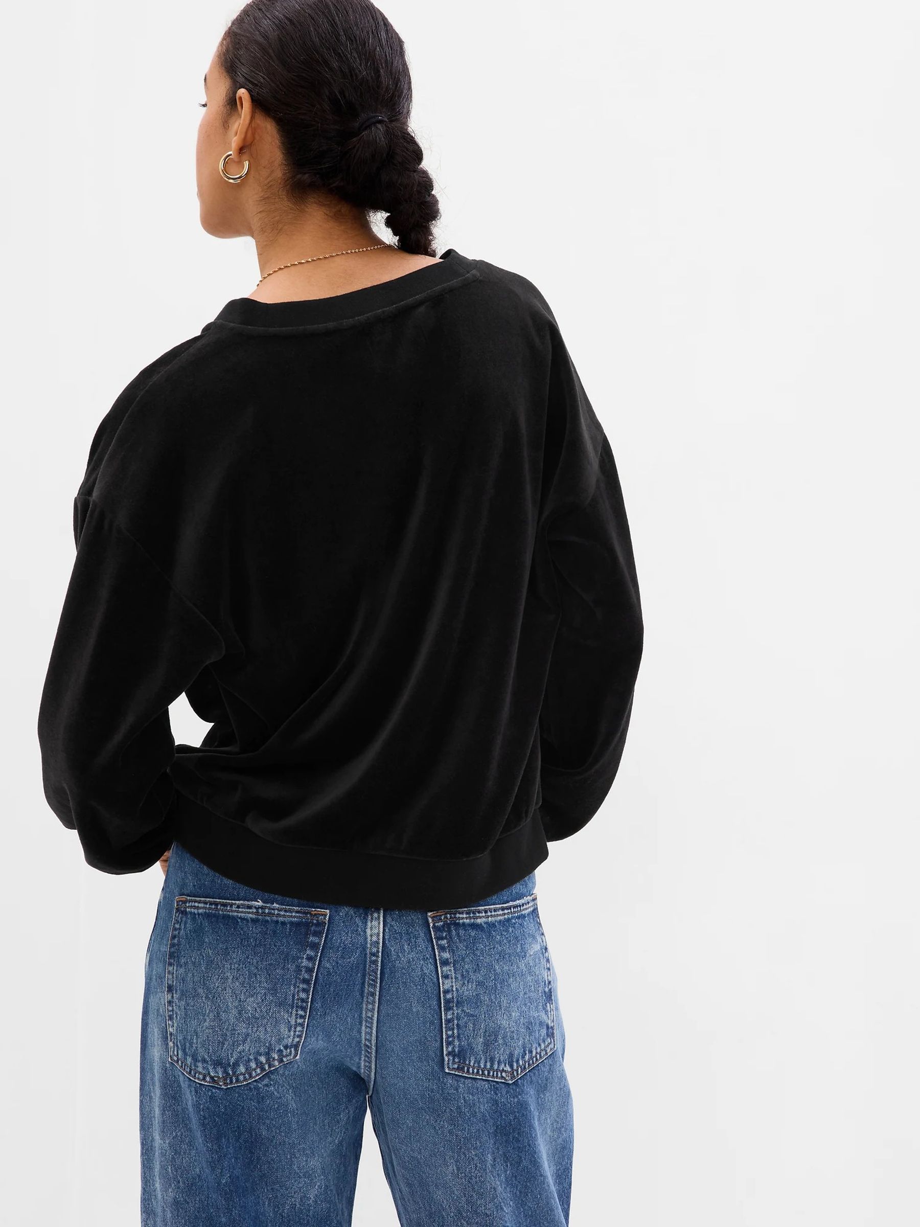 Black velour jumper shop