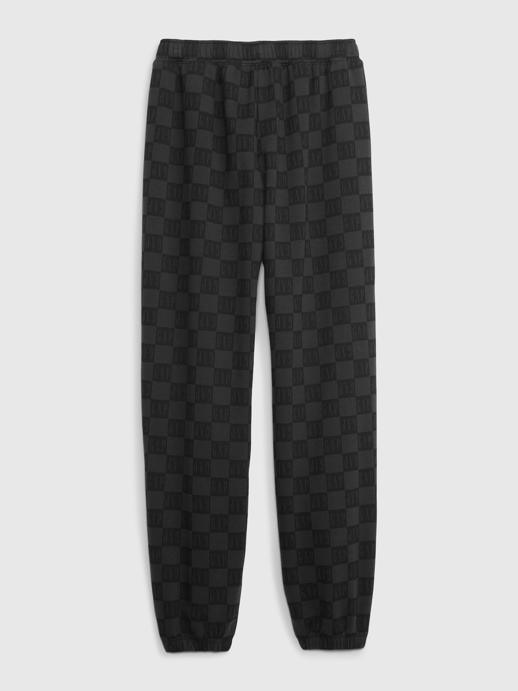 Buy Black Checkered Fleece Joggers from the Gap online shop