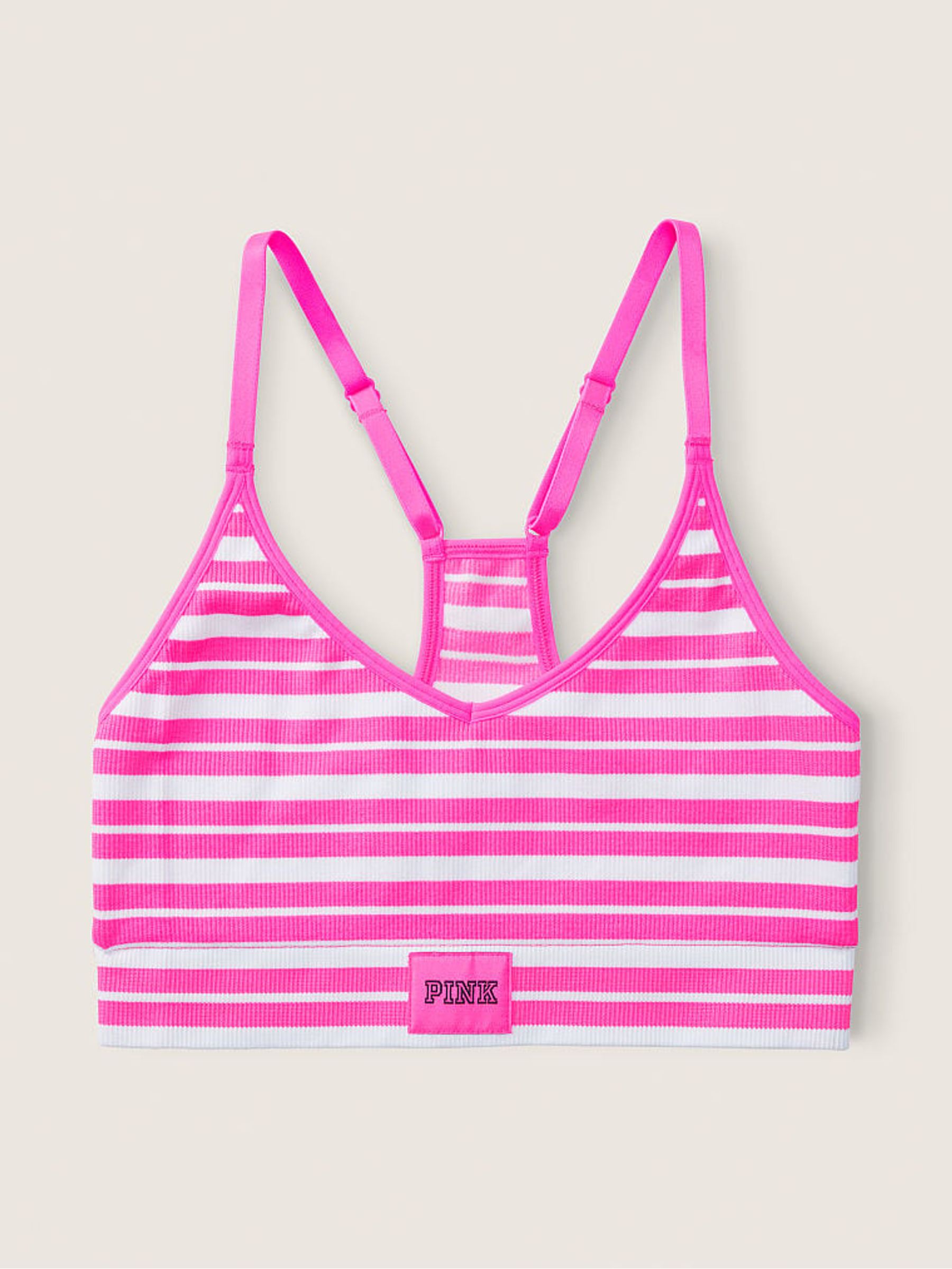Atomic Pink Stripe Seamless Racerback Bra Victoria s Secret UK
