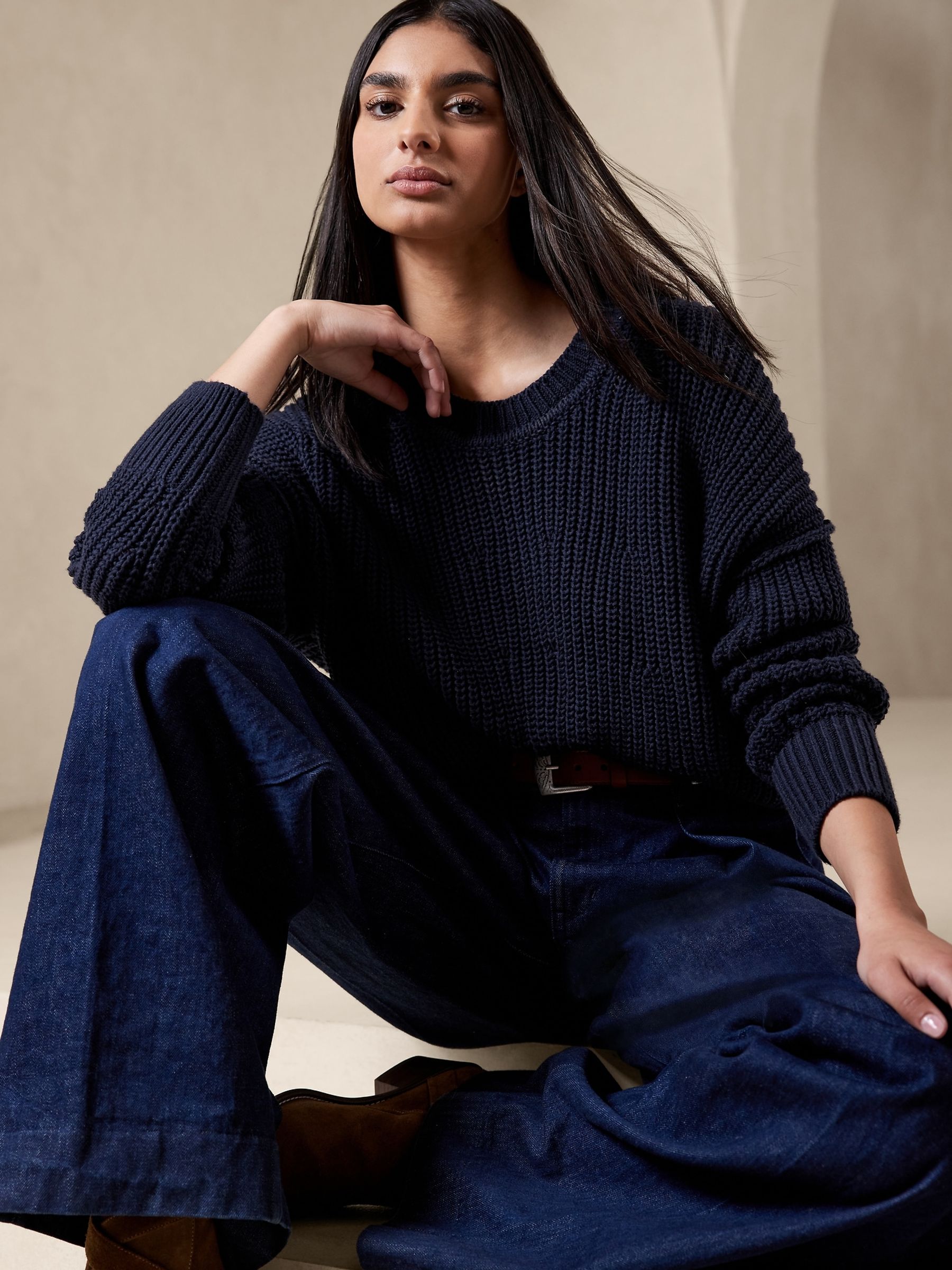 Buy Banana Republic Blue Tiernan Cotton Jumper from the Gap online shop