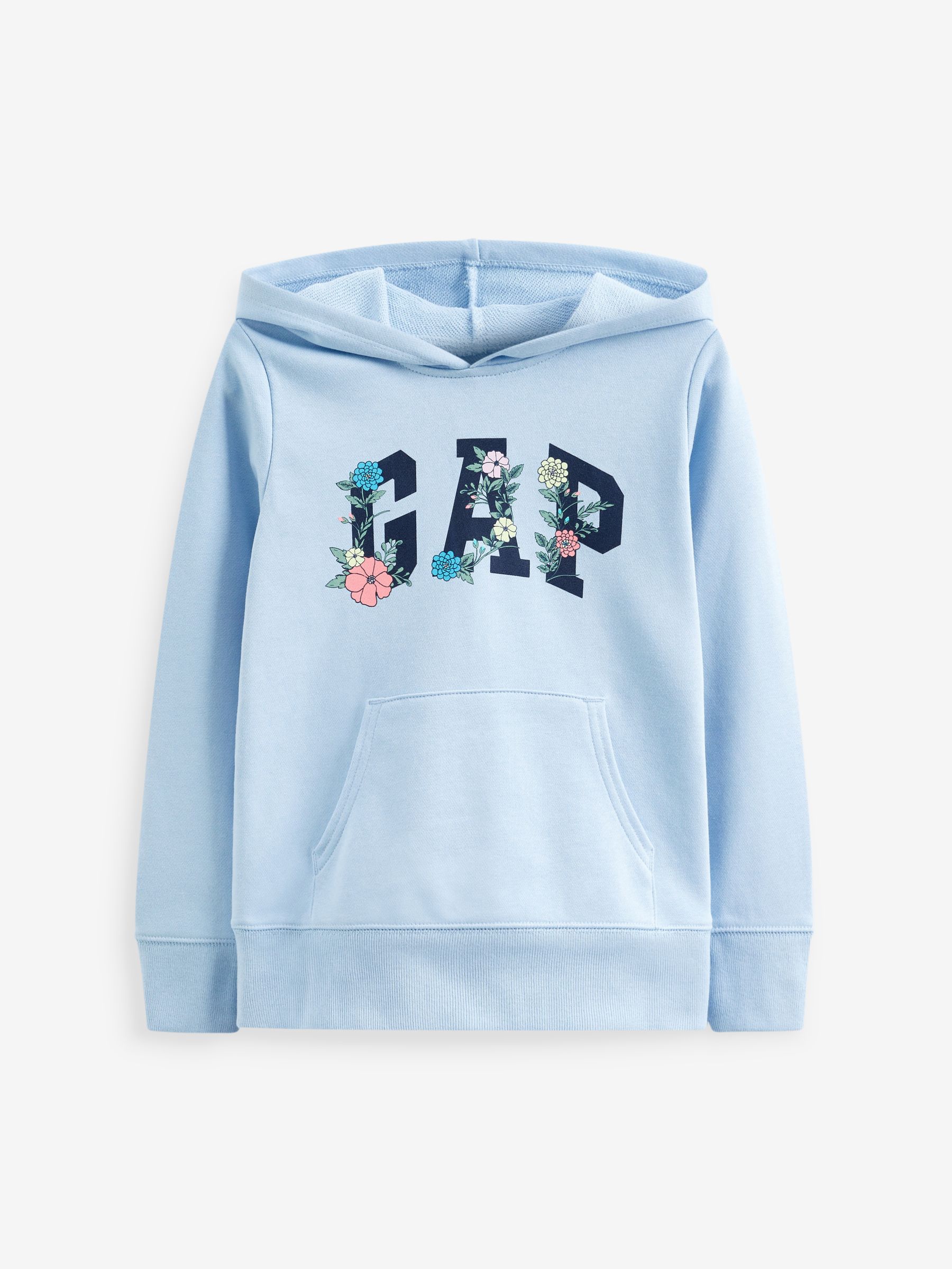 Blue Floral Logo Hoodie