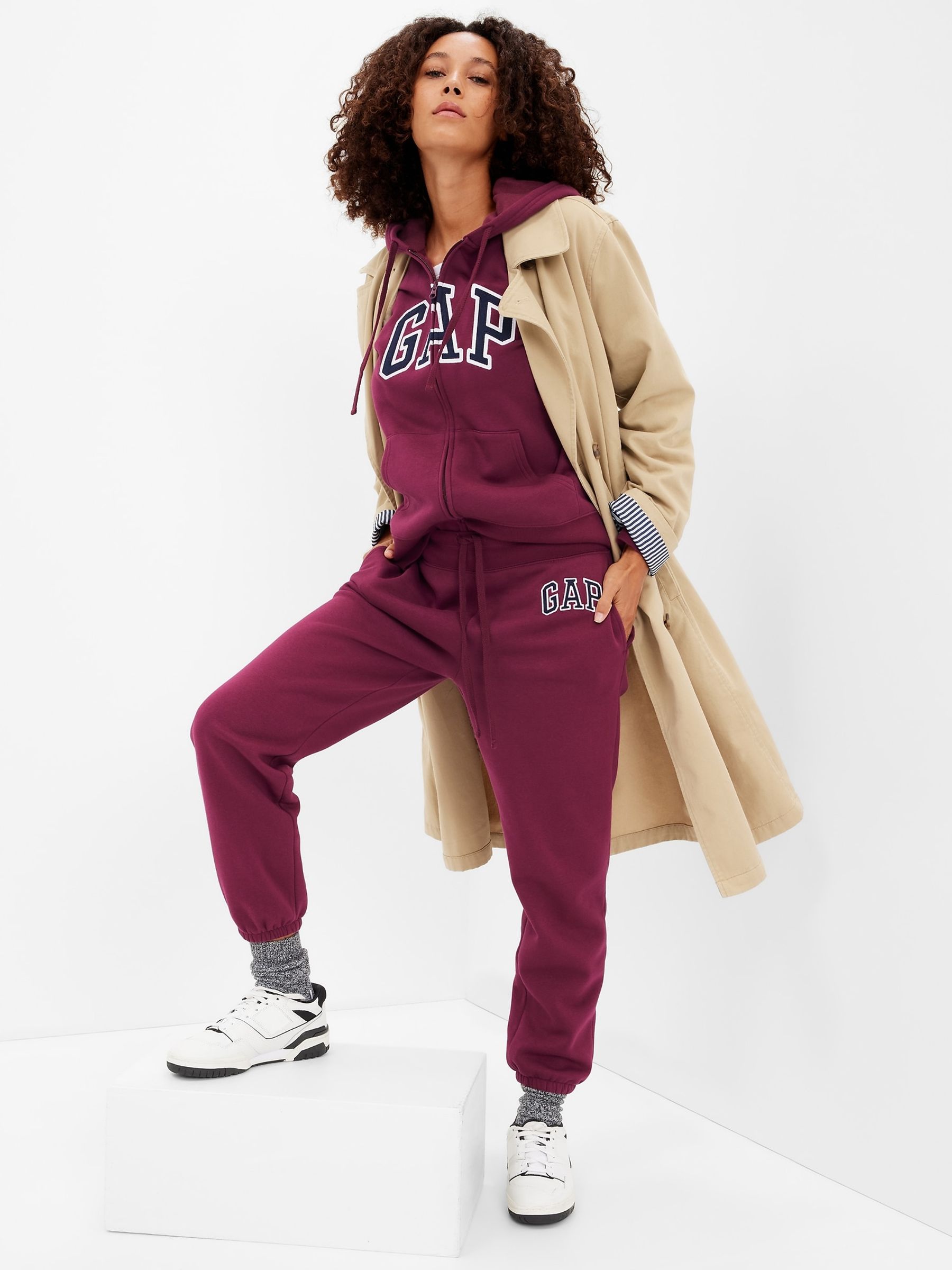 Purple Burgundy Vintage Arch Logo Joggers