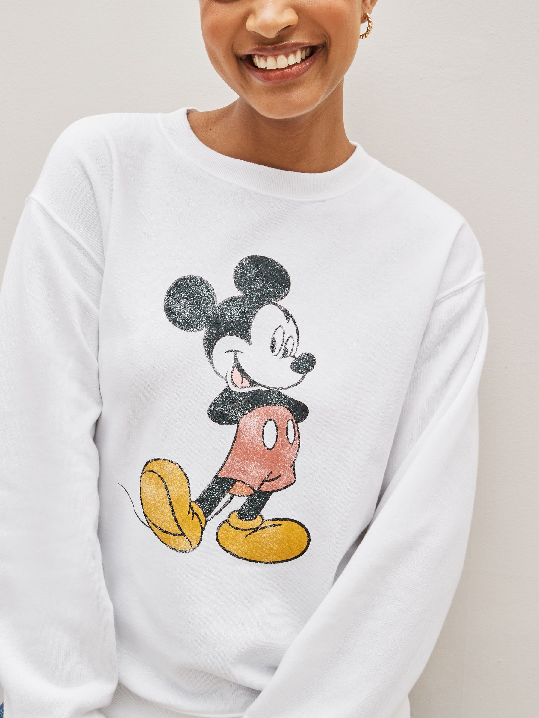 White mickey sweatshirt on sale