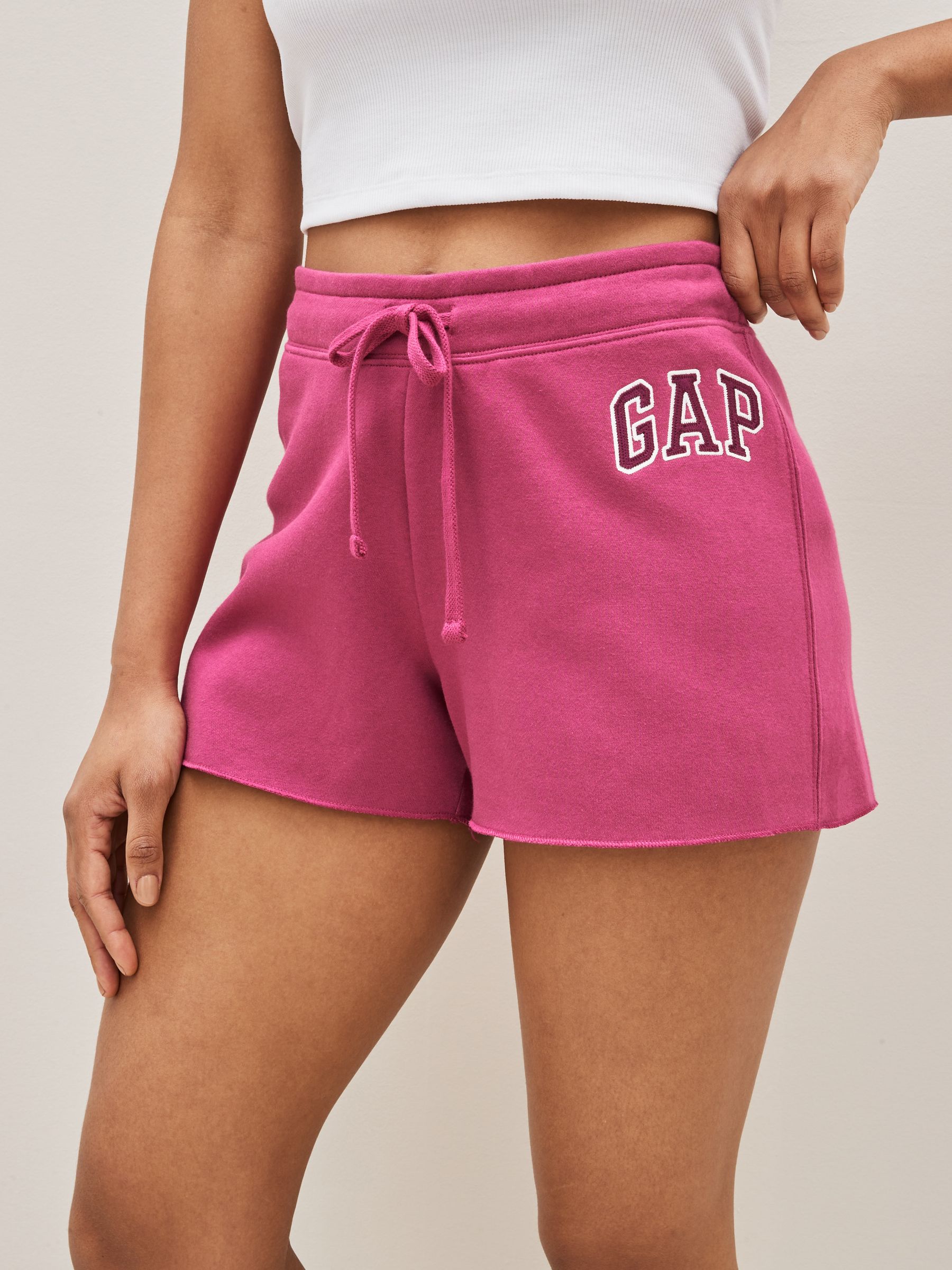 Hot Pink Logo Jogger Shorts