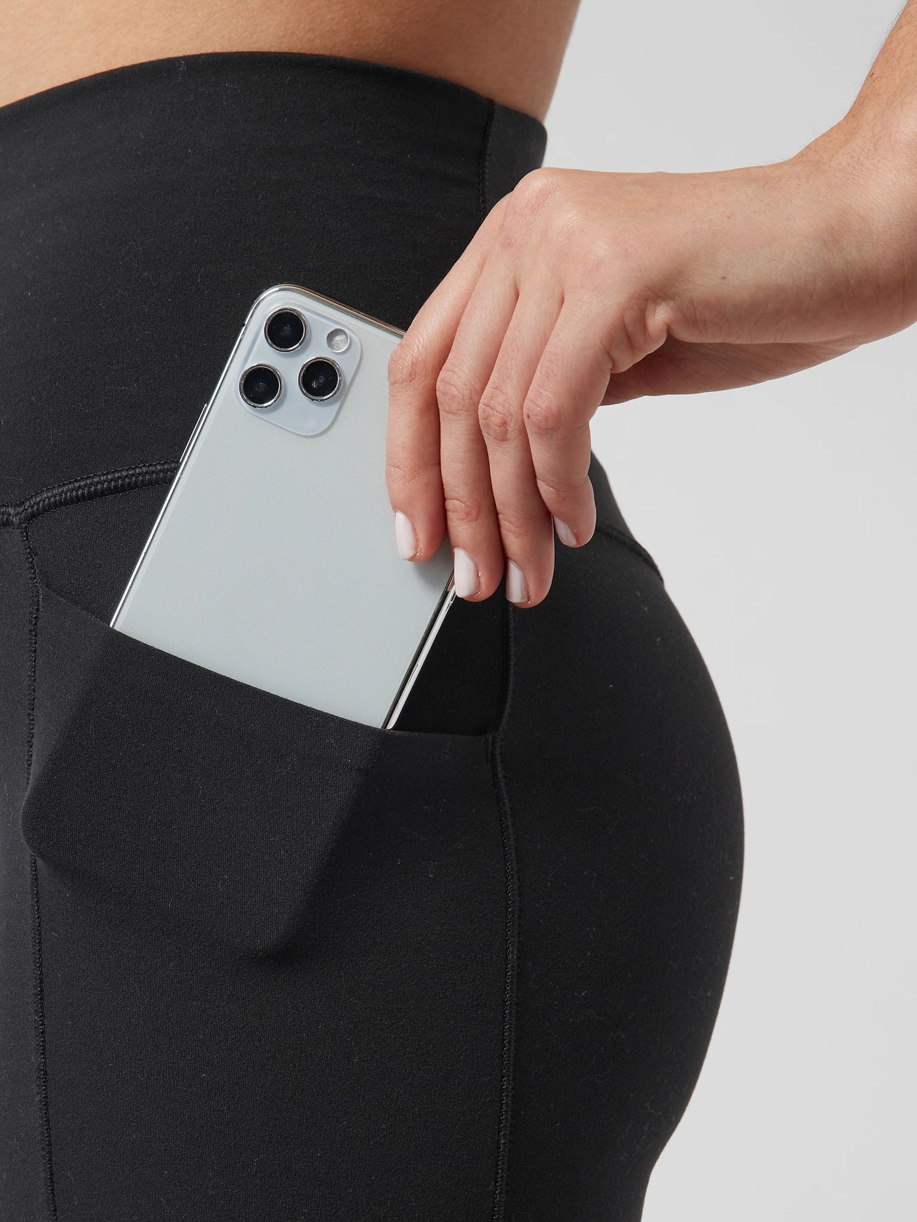 Buy Athleta Black Long Length Salutation High Waisted Pocket Cycling Shorts from the Gap online shop