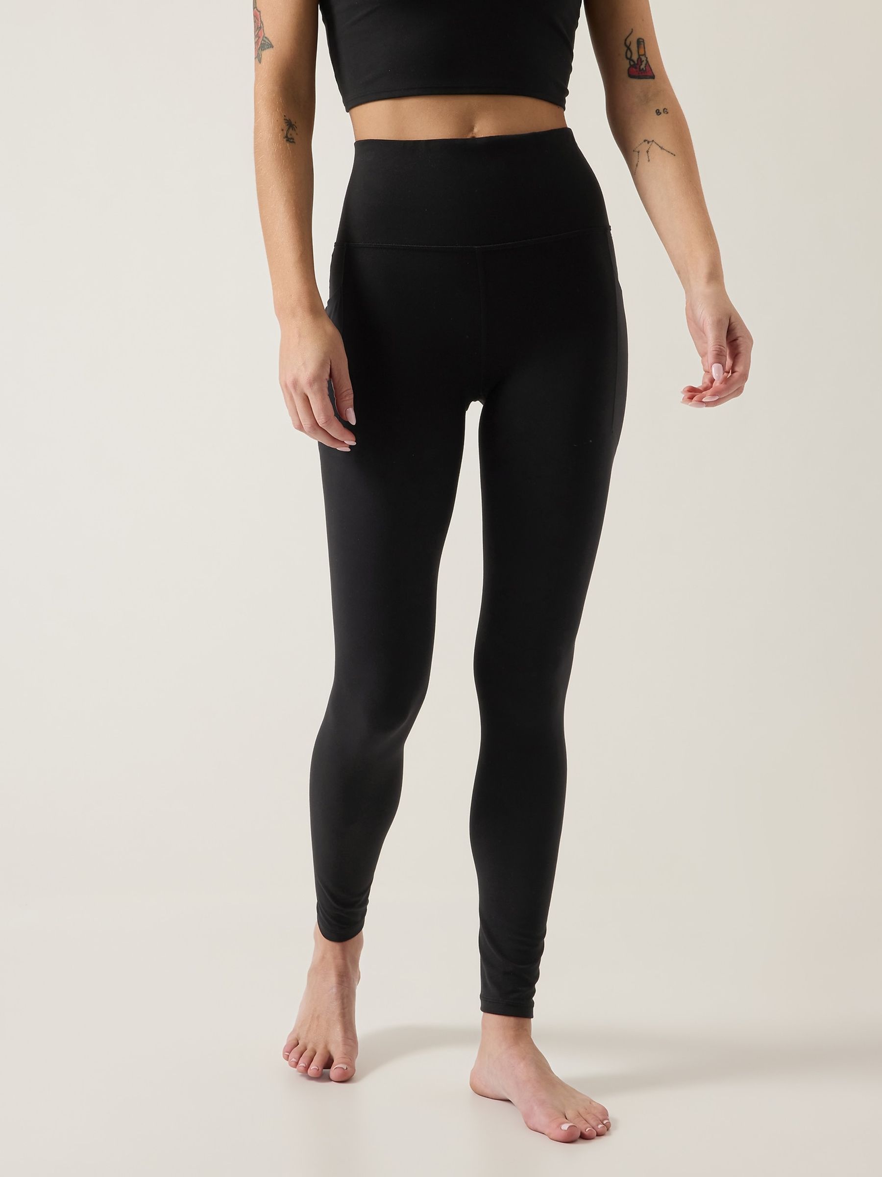 Athleta Black Full Length Salutation High Waisted Pocket Leggings