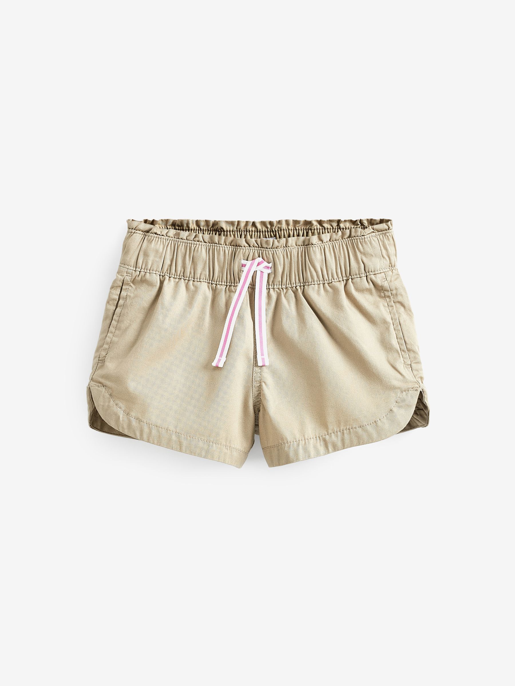 Beige Pull On Sports Shorts