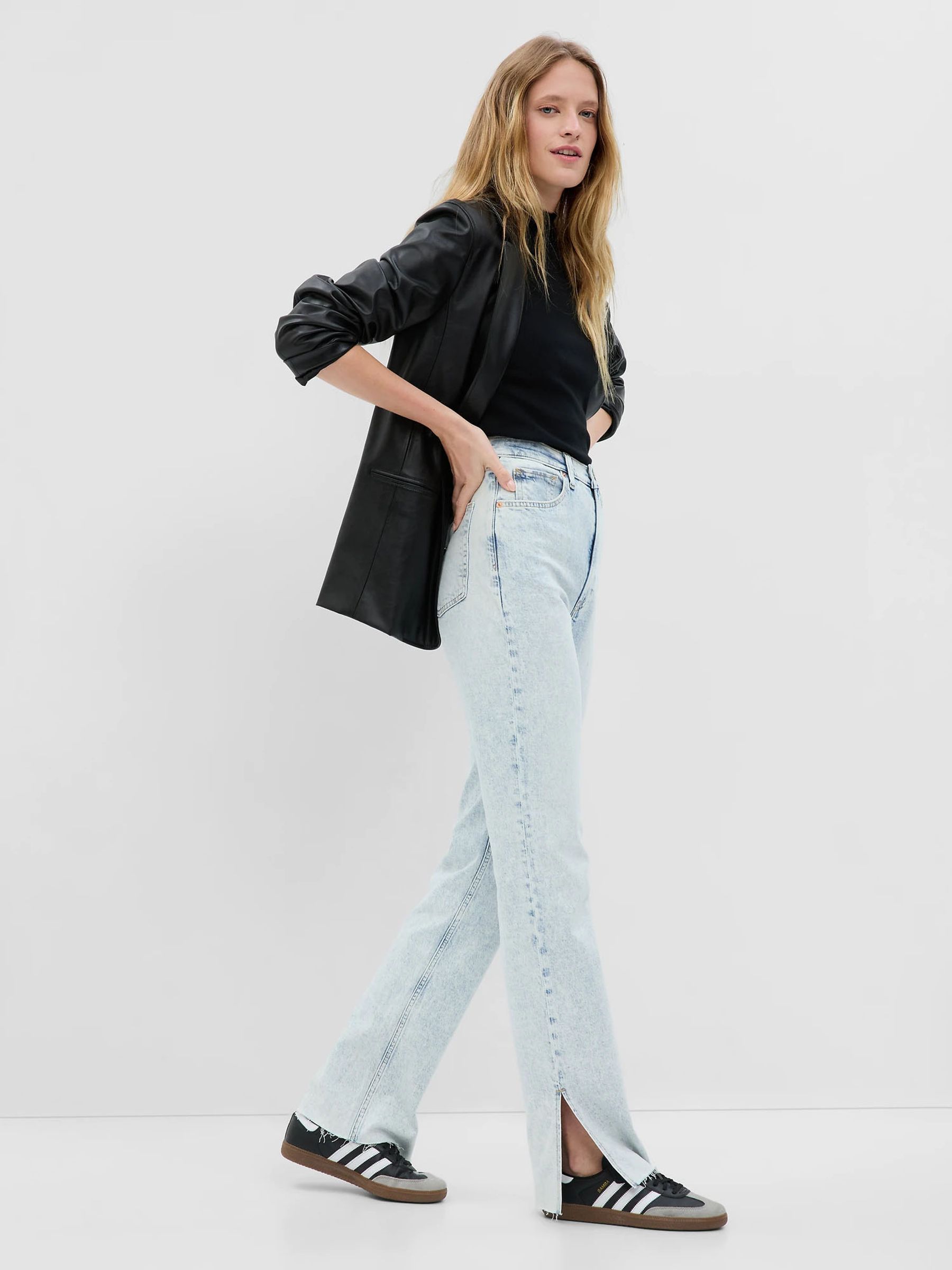 Loose hem jeans top