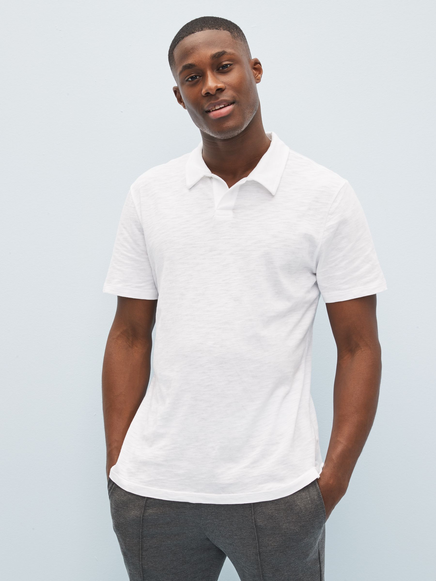 Polo with white collar top