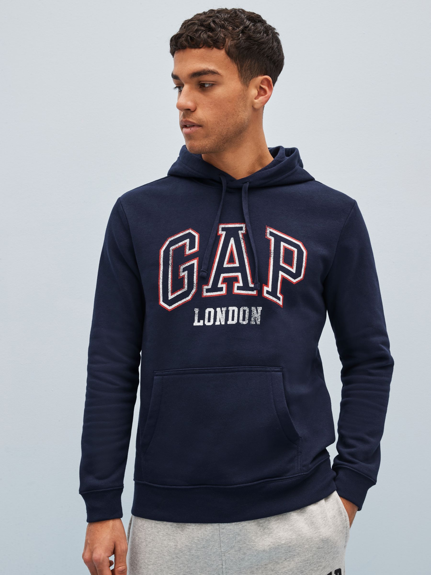 Navy Blue Logo Hoodie Gap