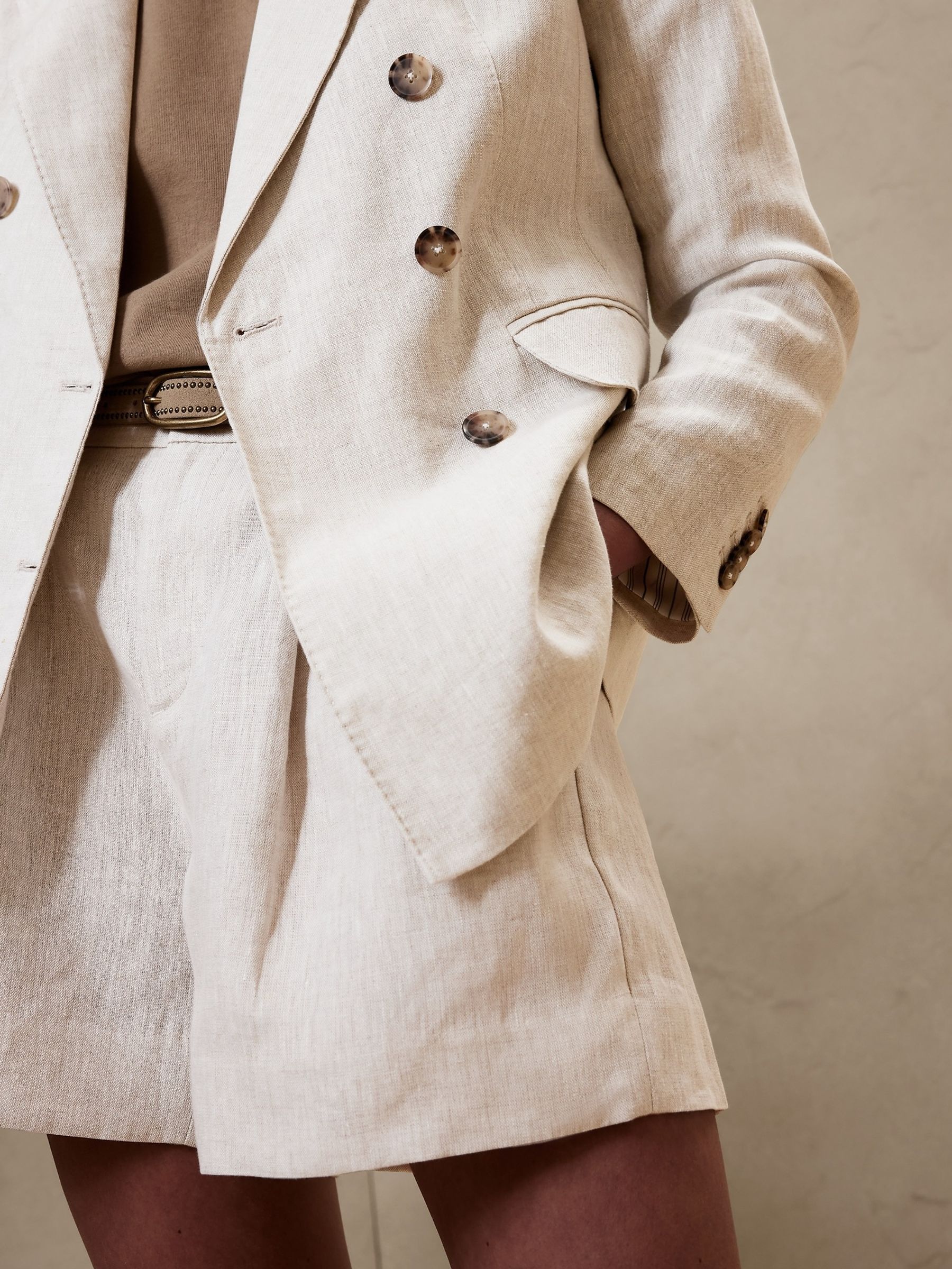 Buy Banana Republic Neutral Palma Linen Blazer from the Gap online shop