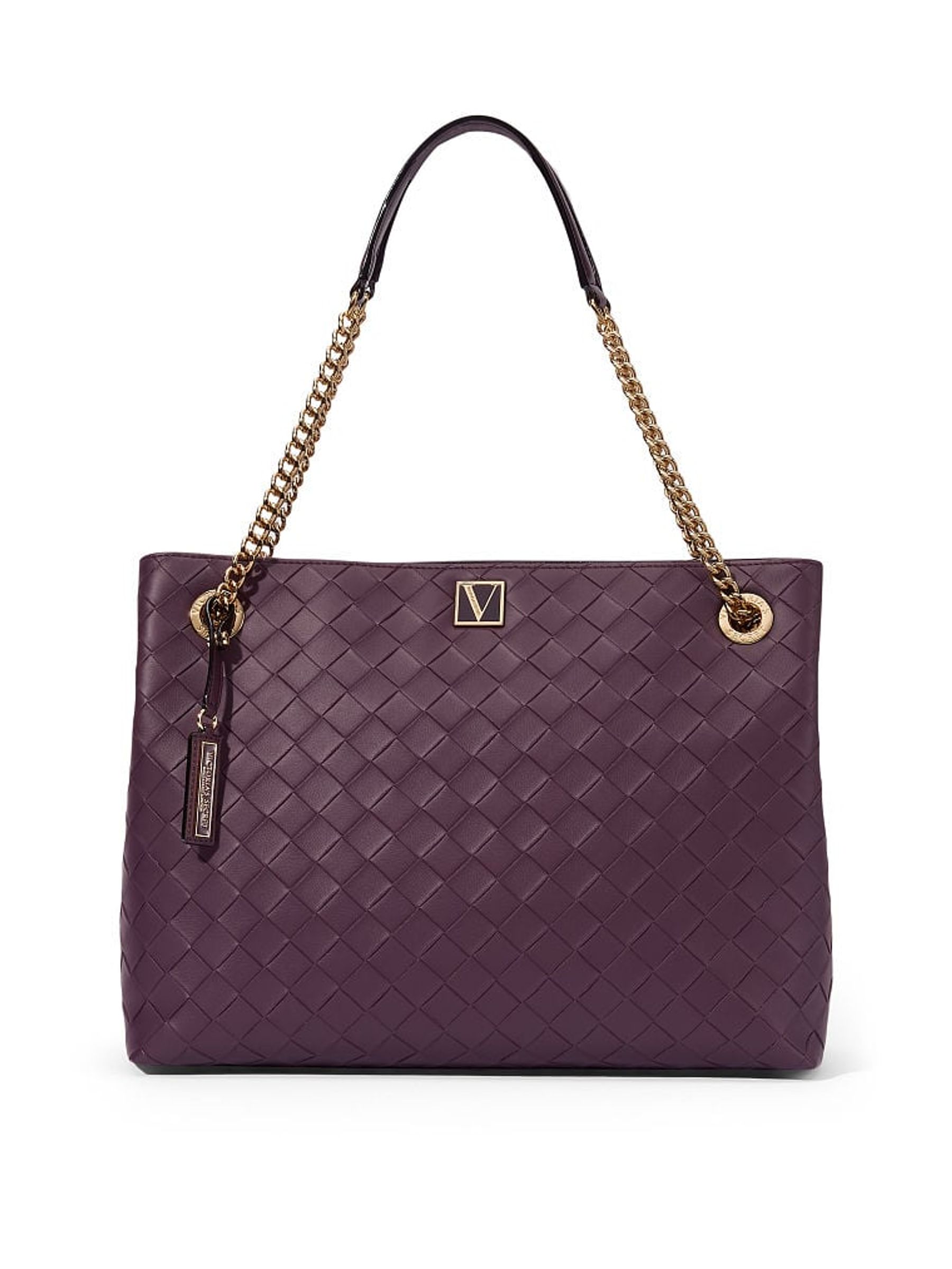 Buy Victoria s Secret Black Violet Woven The Victoria Shoulder Tote from the Victoria s Secret UK online shop