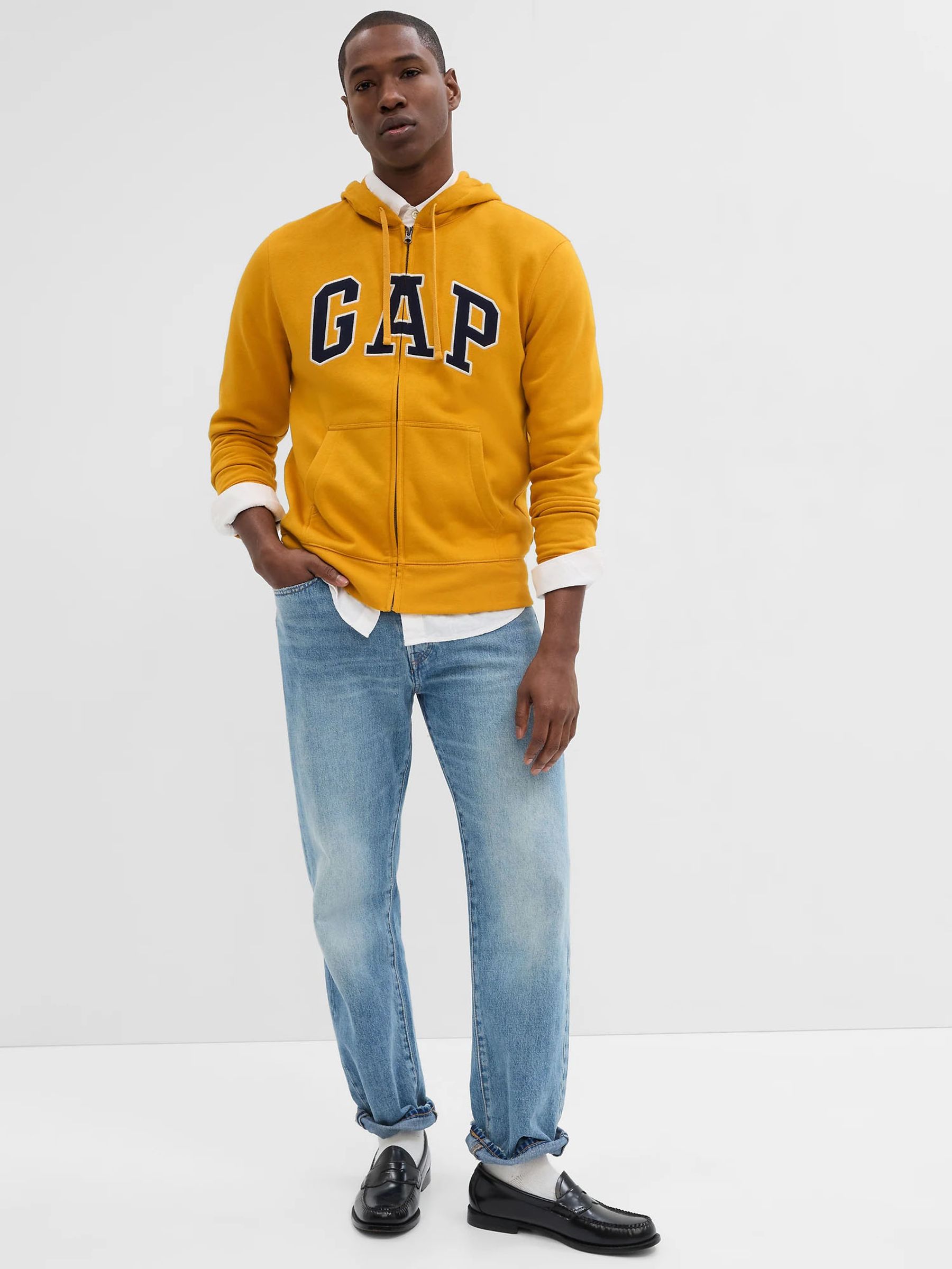 Yellow gap hoodie mens cheap
