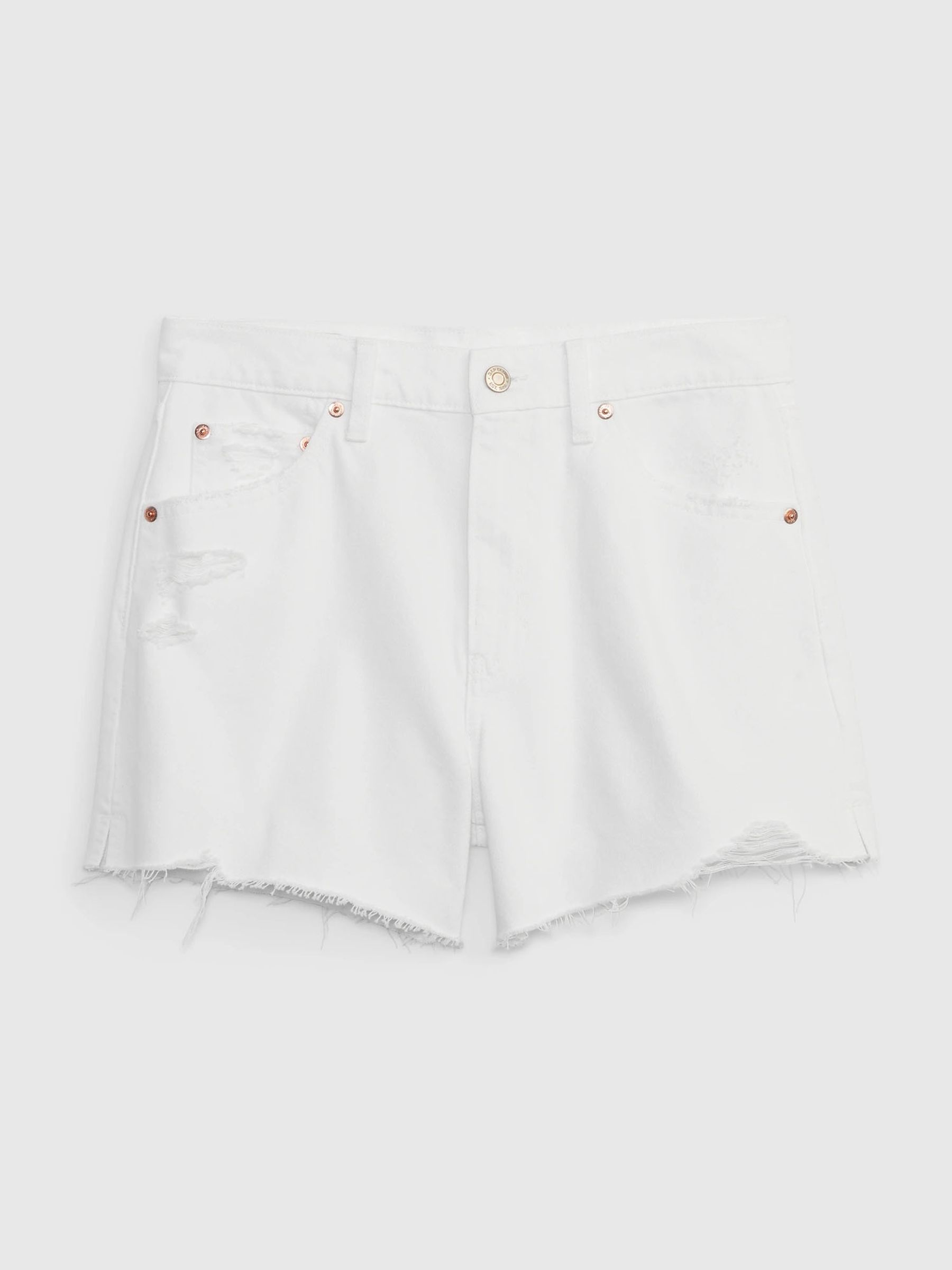 Buy White High Rise Denim Shorts from the Gap online shop