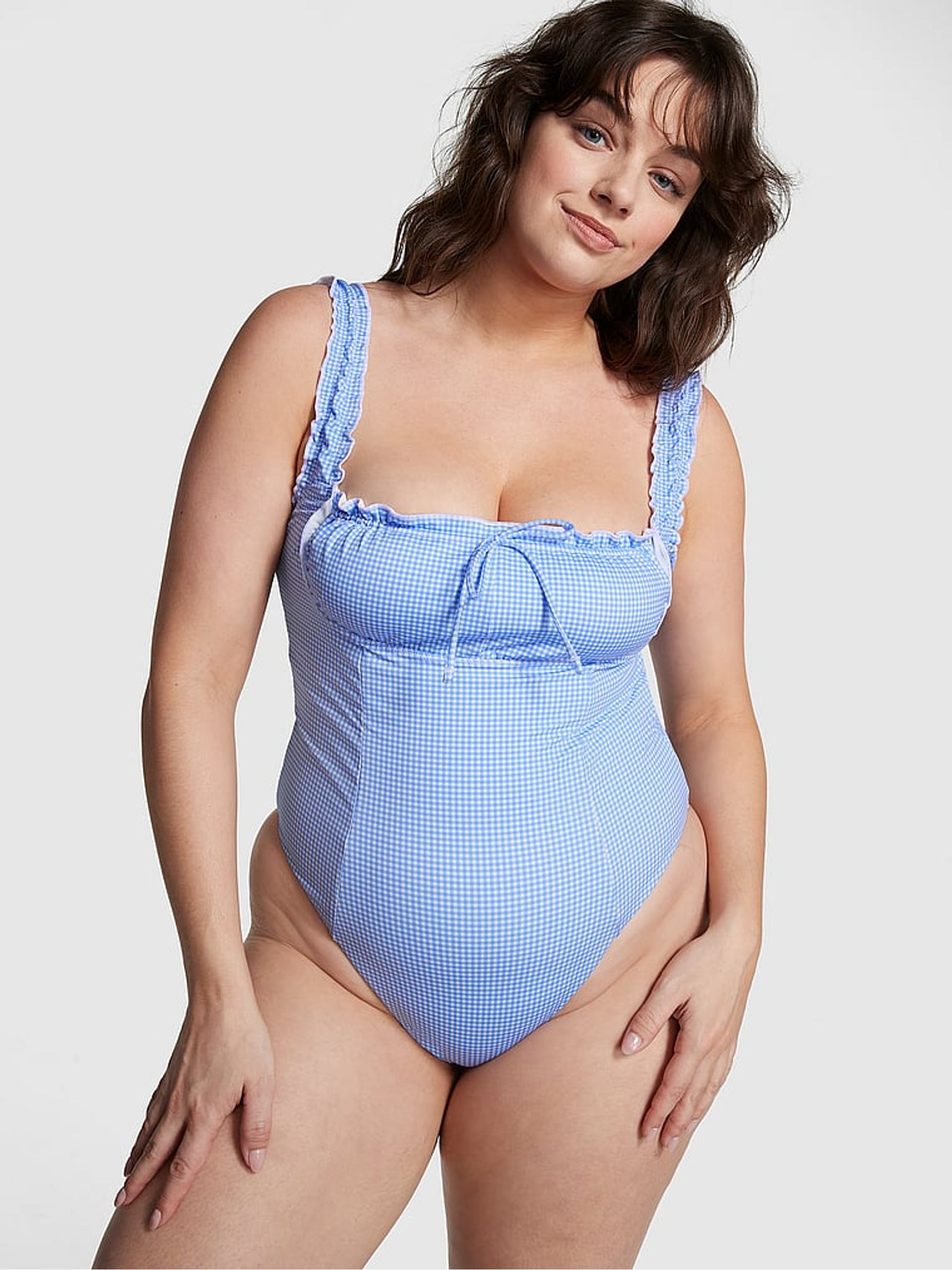 Marina Gingham Blue Frankies Bikinis Hampton Swimsuit Victoria s Secret UK