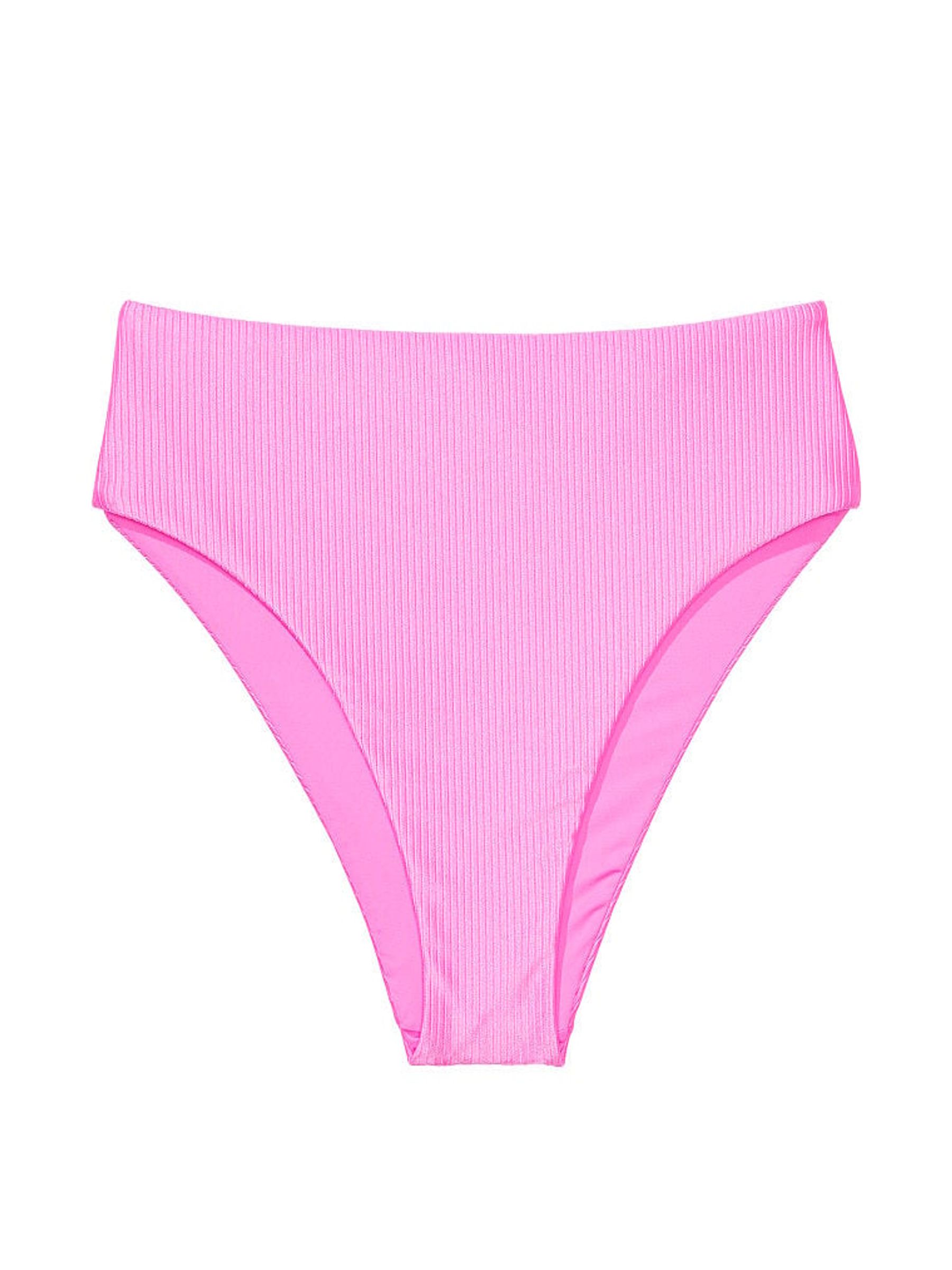 Pink bikini bottoms high waisted sales