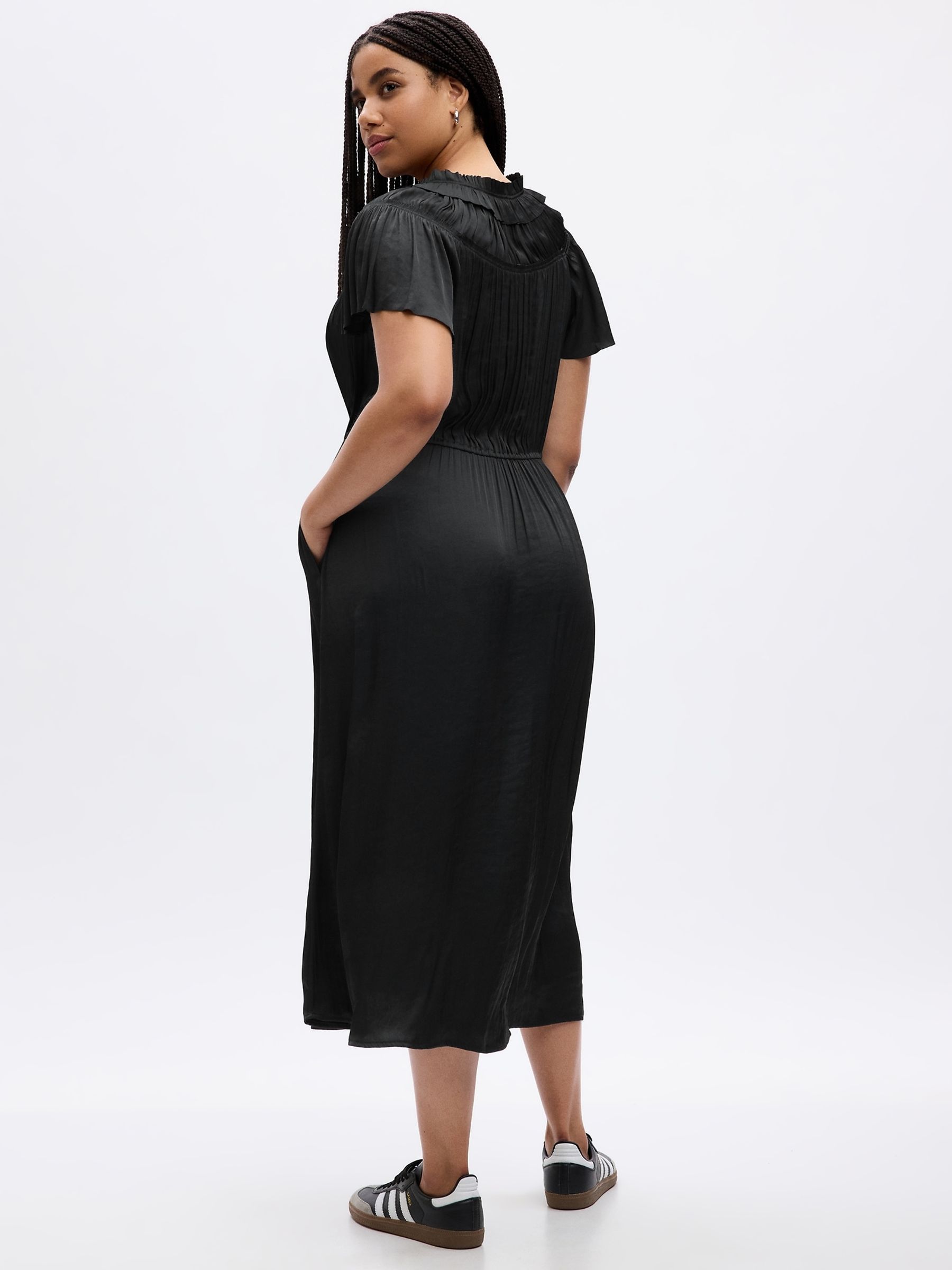 Midi cap sleeve dress gap shop
