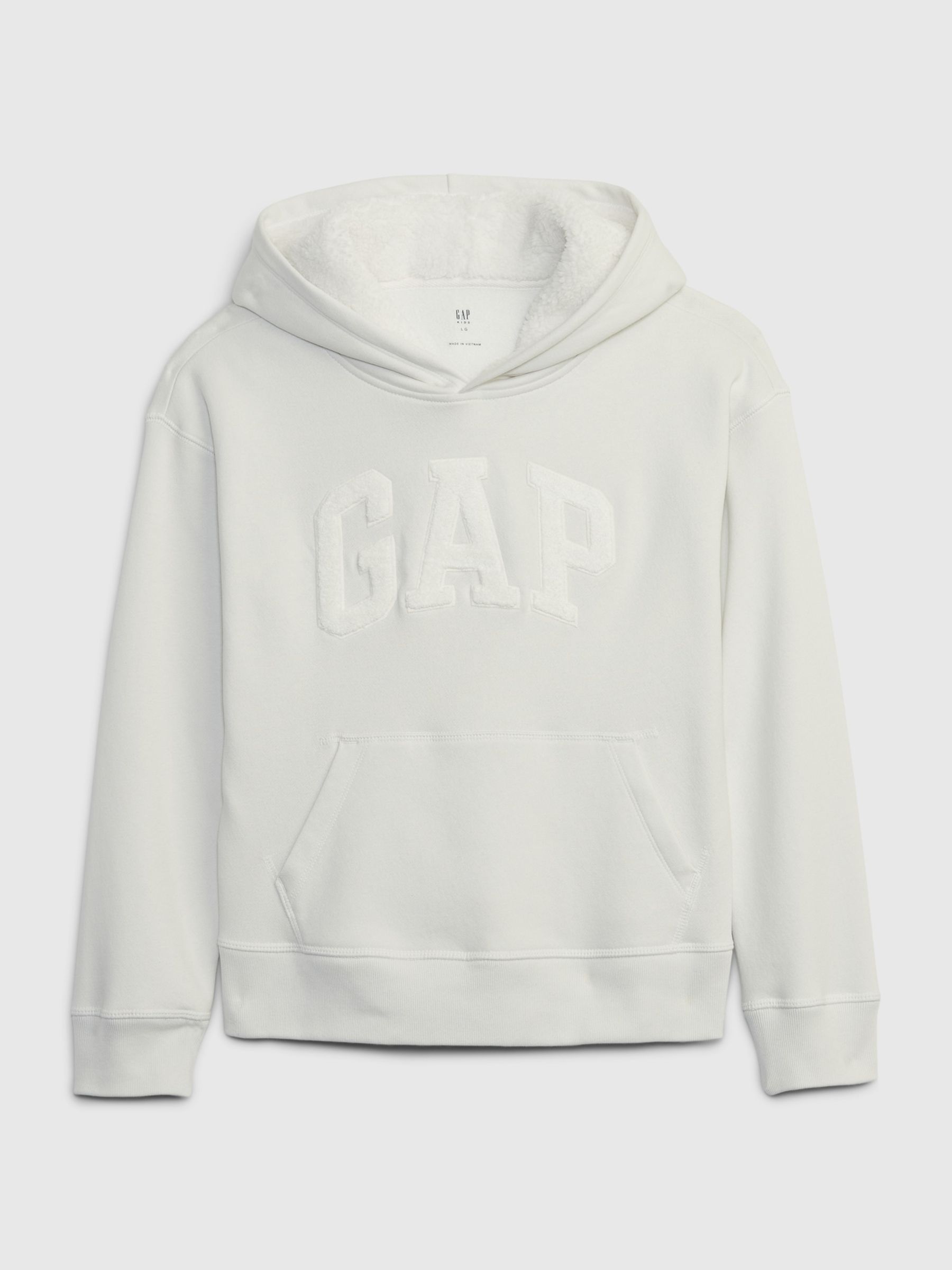 Buy White Arch Logo Sherpa Fleece Hoodie 4 13yrs from the Gap online shop