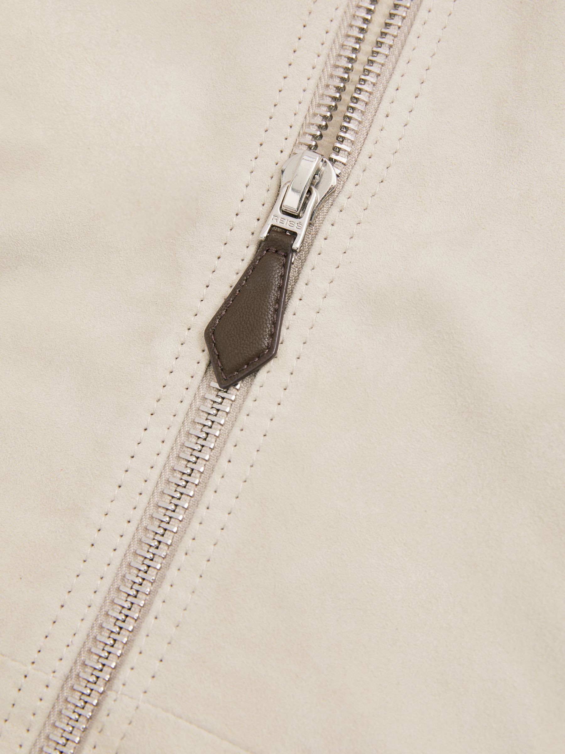 White suede leather jacket on sale