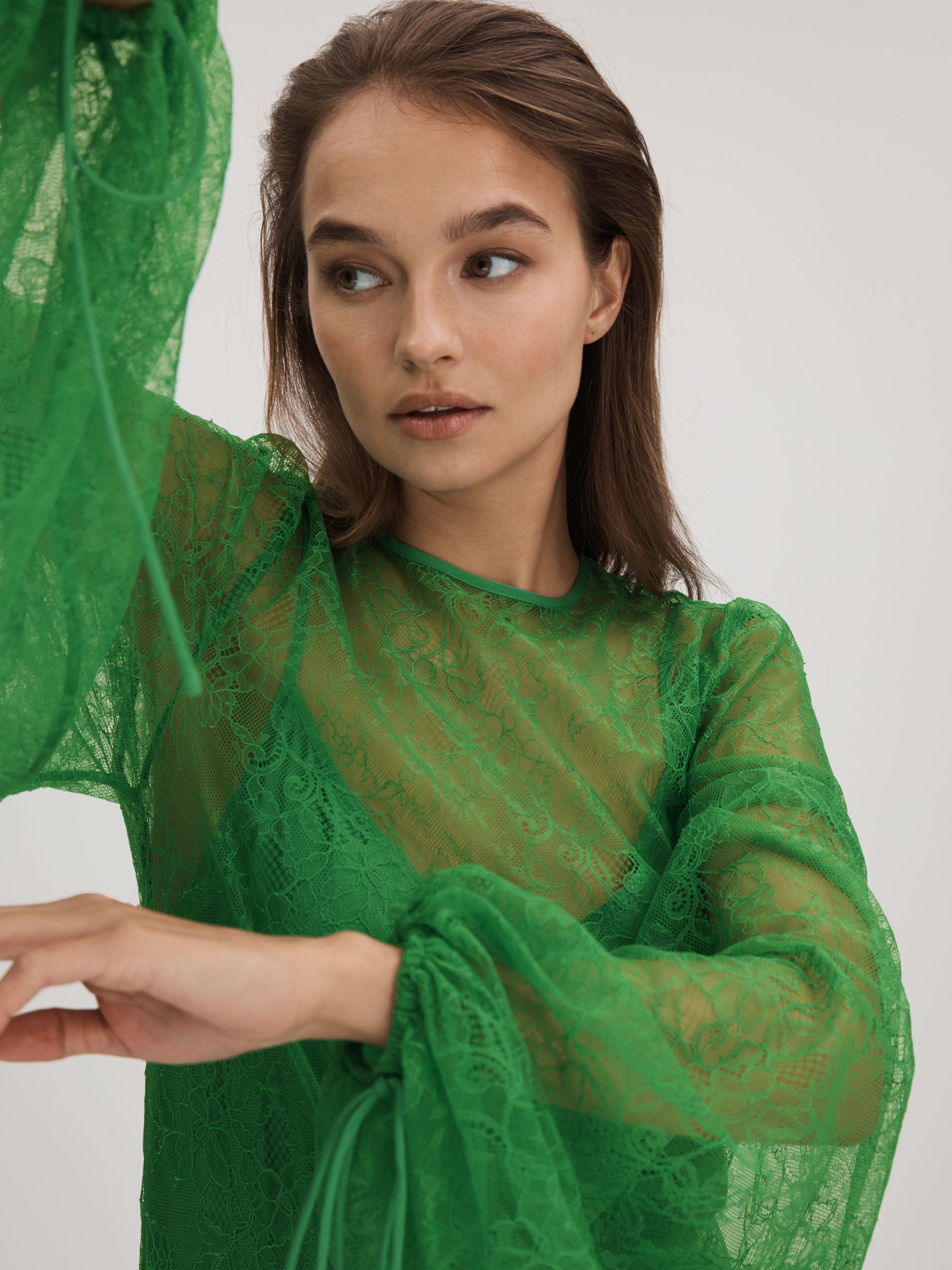 Reiss green lace dress on sale
