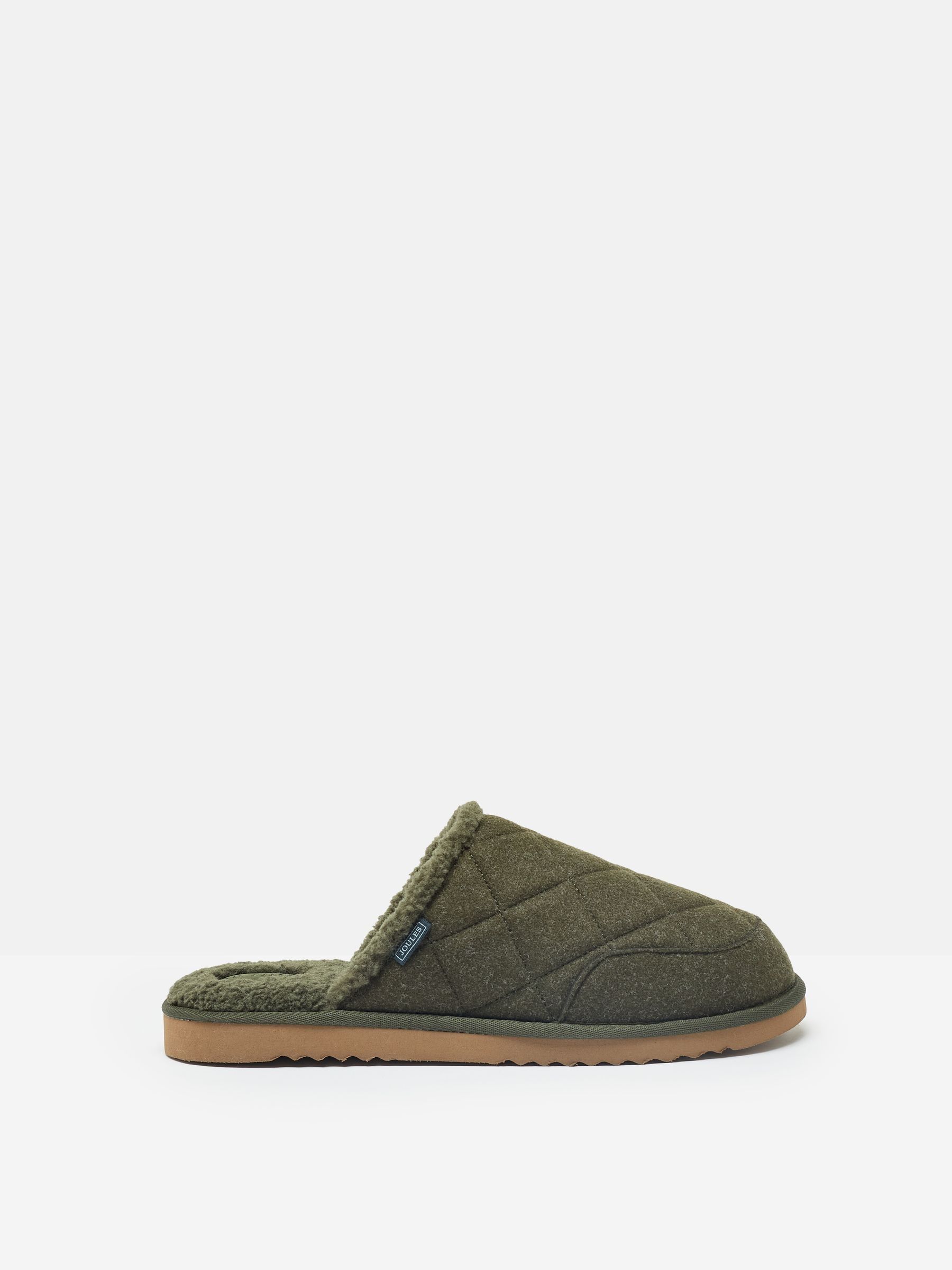 Homebound Dark Green Quilted Slippers