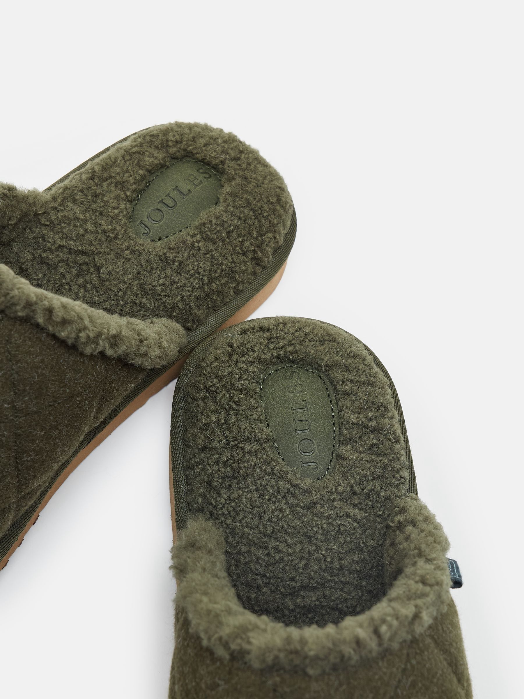 Buy Joules Homebound Dark Green Quilted Slippers from the Joules online shop